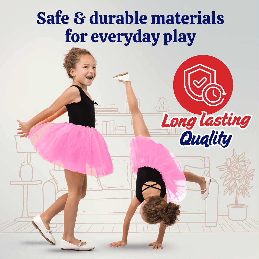 Dress Up America 15” Tutu Skirt Tulle Dress Ballerina Costume for Girls, 5-Pack