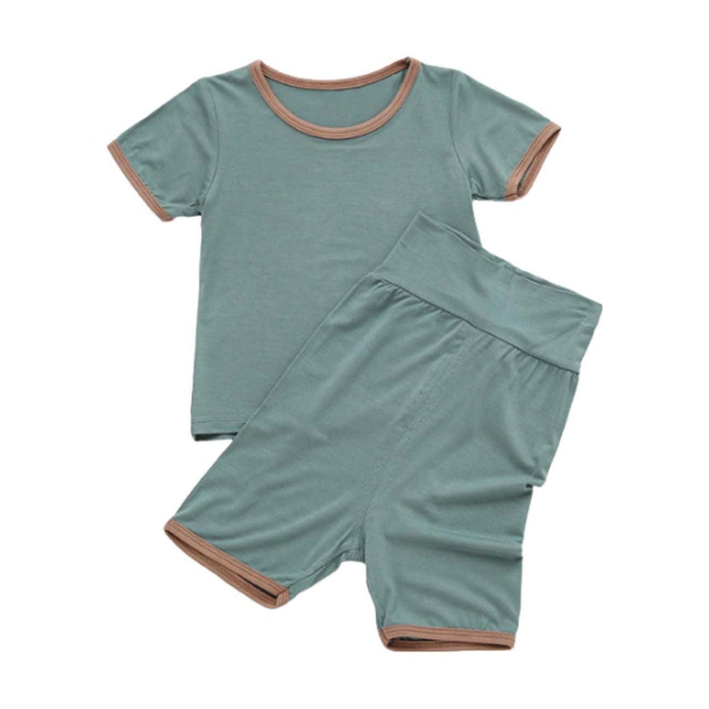 Unisex Baby Romper Jumpsuit Organic Cotton One-piece Summr Short Sleeve Shortall Toddler Boys Girls Casual Solid Coverall Overalls Green qILAKOG Size 6-10 Months