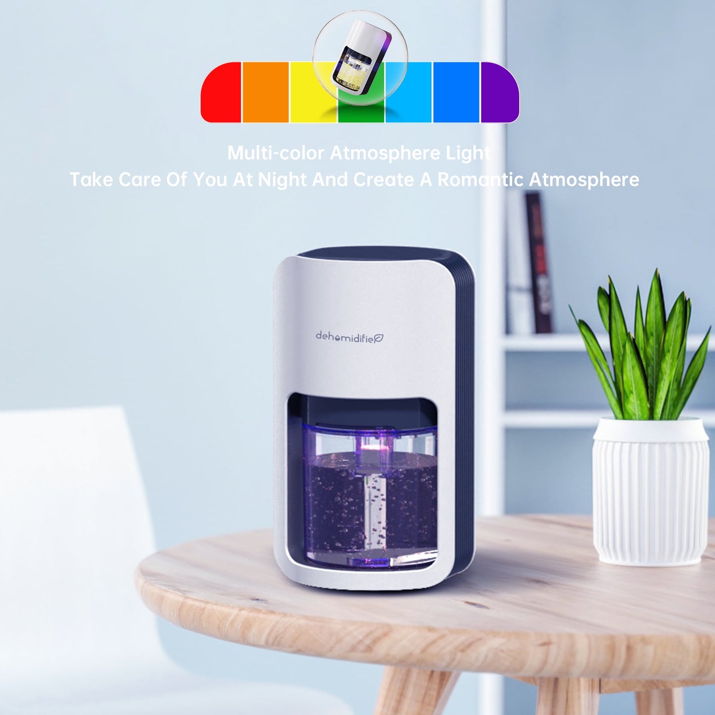 KLOUDIC 1200ml Ultra Quiet Dehumidifier with Automatic Defrosting for Home, 480 Sq ft