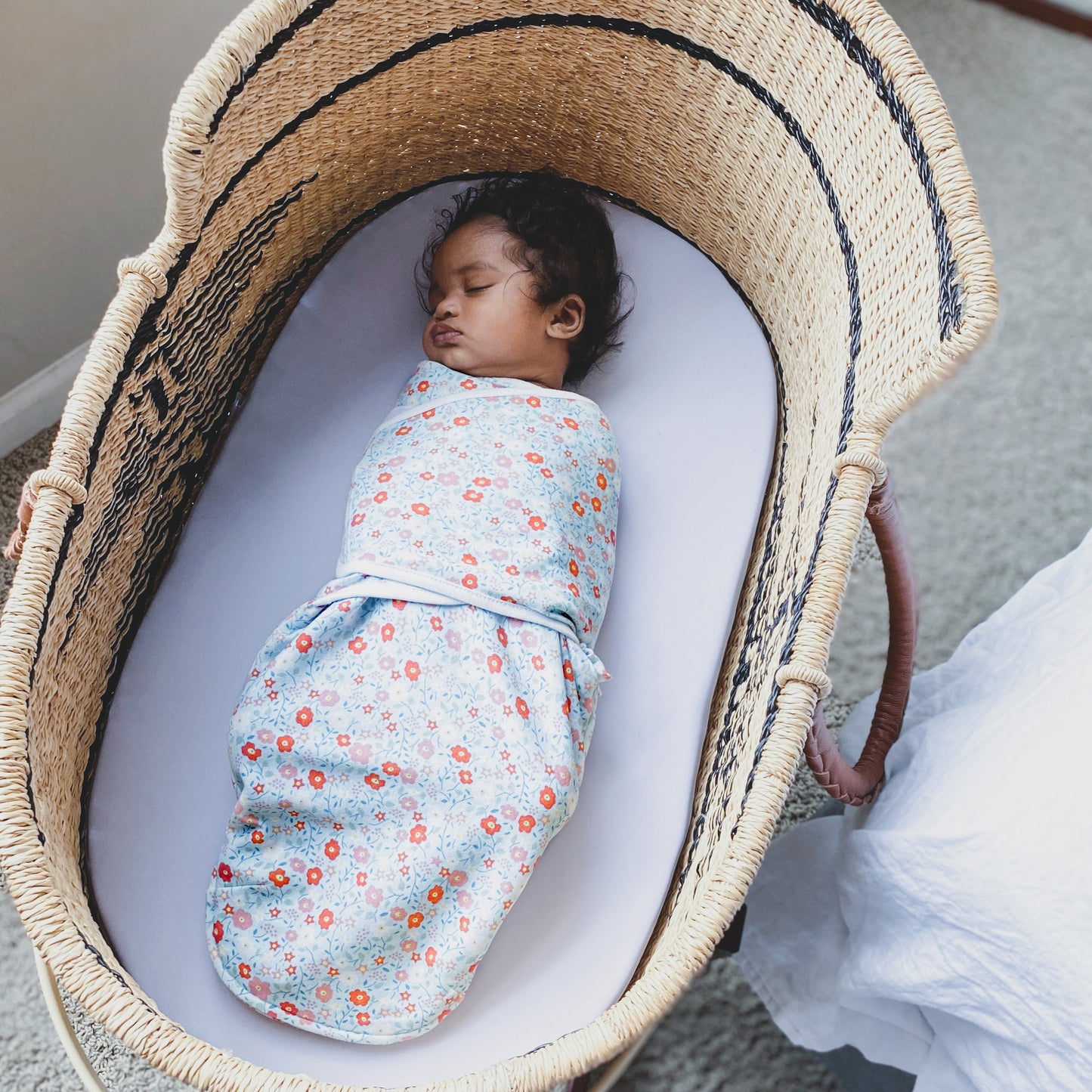 Aden + Anais™ Essentials Wrap Swaddles, Cotton, Fairy Tale Flowers, Girls, Newborn, 0-3 Mo, 2-Pack