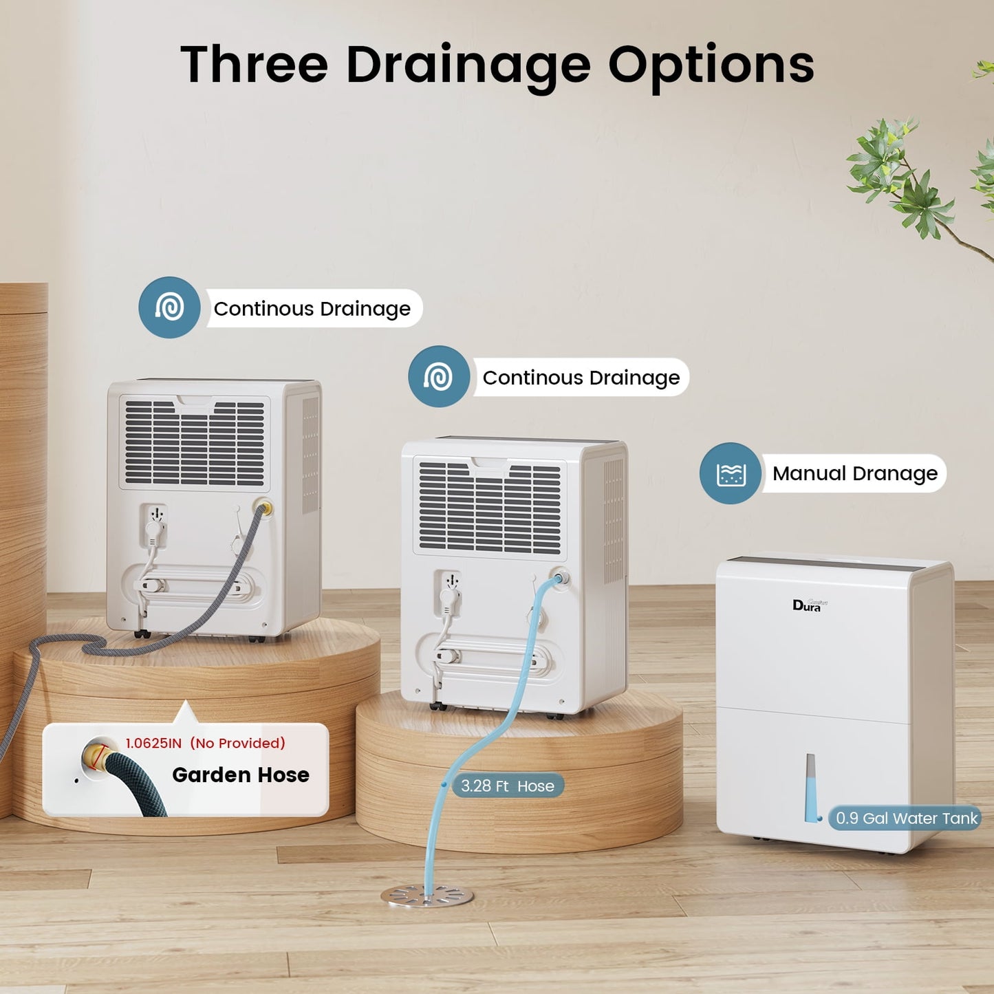 Restored DuraComfort Dehumidifier for Basement,Up to 3000 Sq.ft 35 Pint (50 Pint 2012 DOE) With WIFI,Refurbished