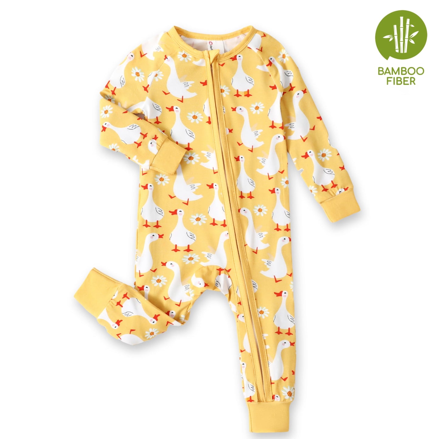 PatPat Bamboo Baby Pajamas Baby Boy Girl Pajamas Gift Snug Fit Long-Sleeved Zipper Baby Bodysuits for Newborn,0-3 Months