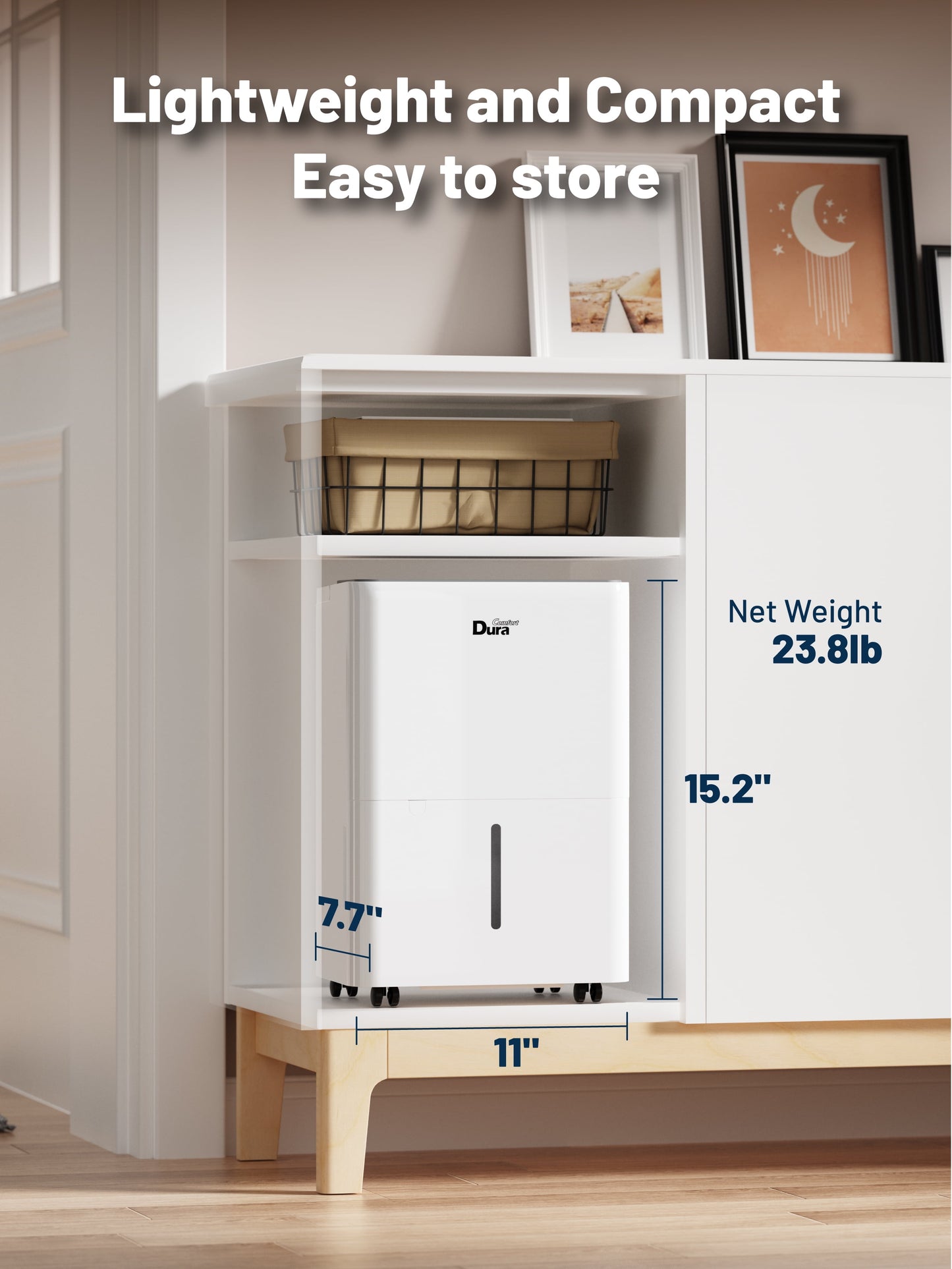 DuraComfort 22 Pint Dehumidifier for Basement and Home with Drain Hose, 22 Pints up to 1000 sq.ft, 24-Hour Timer