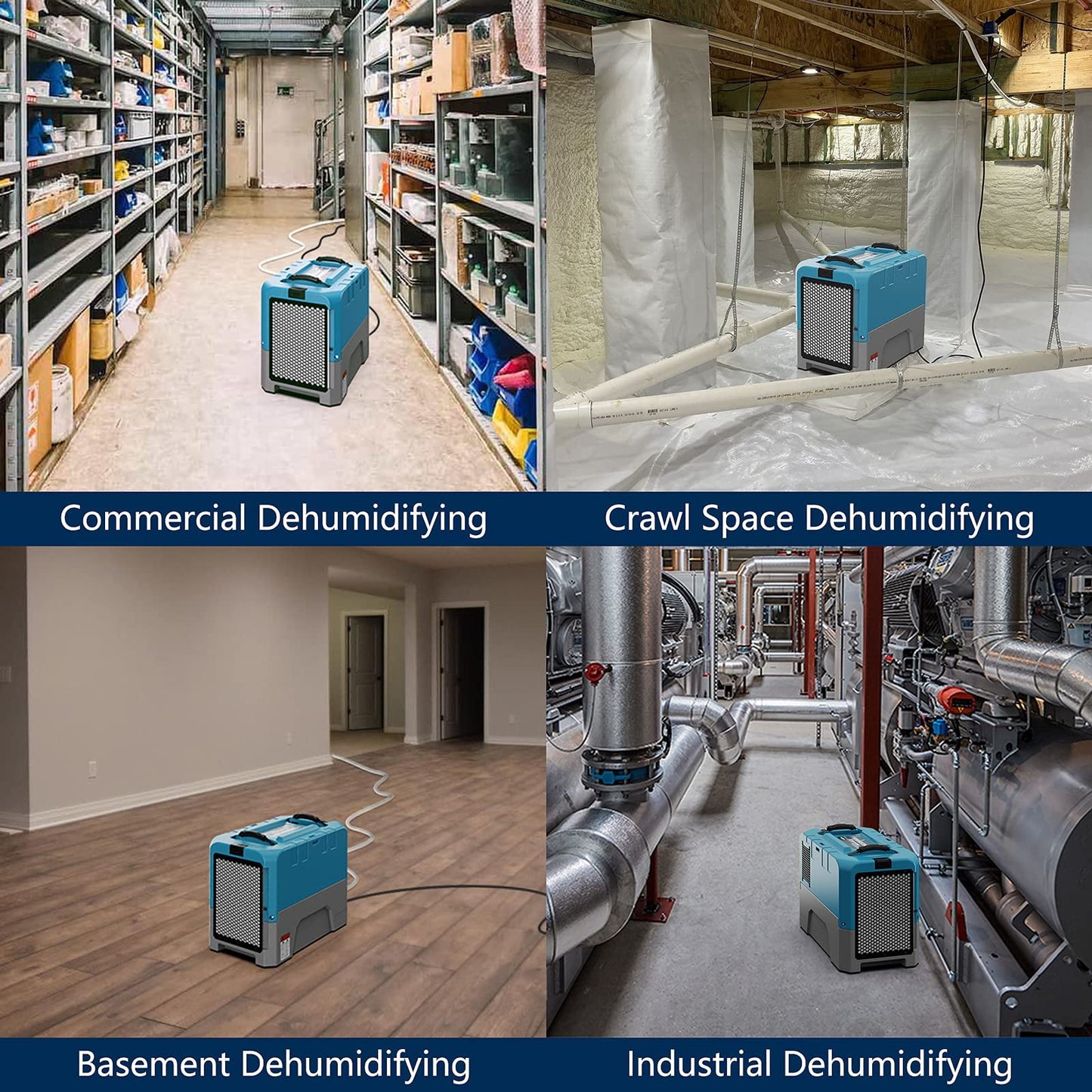 ALORAIR 180 Pints Commercial Dehumidifiers for Crawlspace and Basement Drying, Pump Drain