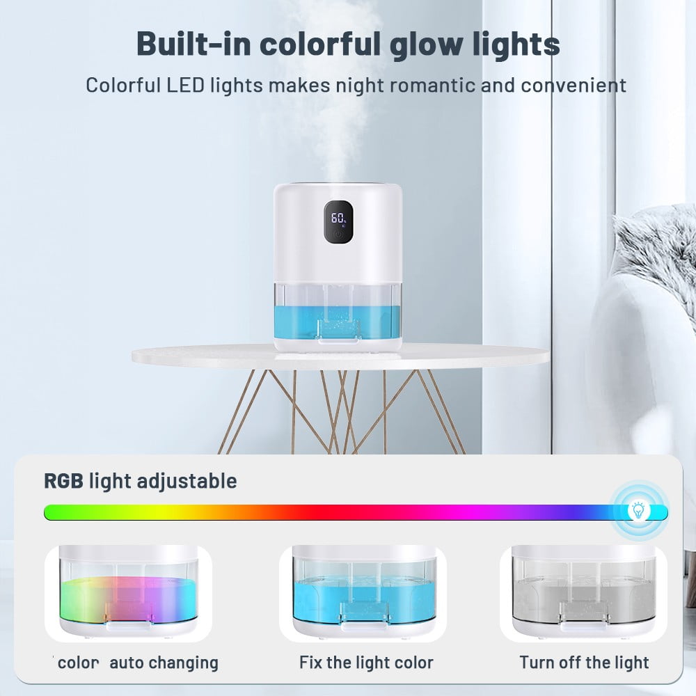 Bitiwend 35 OZ Portable Dehumidifier, Auto Defrost, Ultra Quiet for Home Large Room Bathroom Garage,Auto Power Off,LED Indicator,Xmas Gifts-White