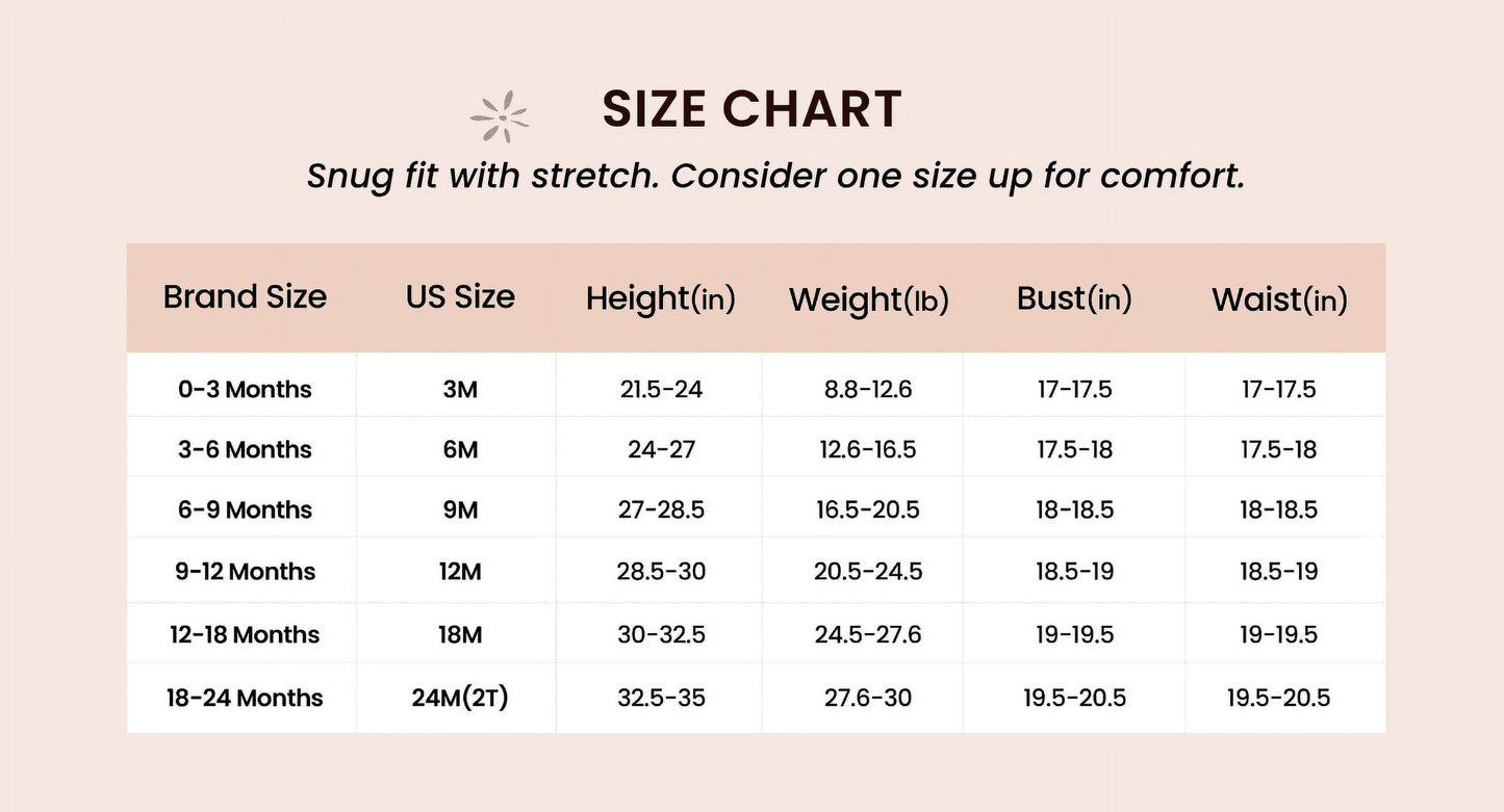 PatPat Bamboo Baby Pajamas Baby Boy Girl Pajamas Gift Snug Fit Long-Sleeved Zipper Baby Bodysuits for Newborn,0-3 Months