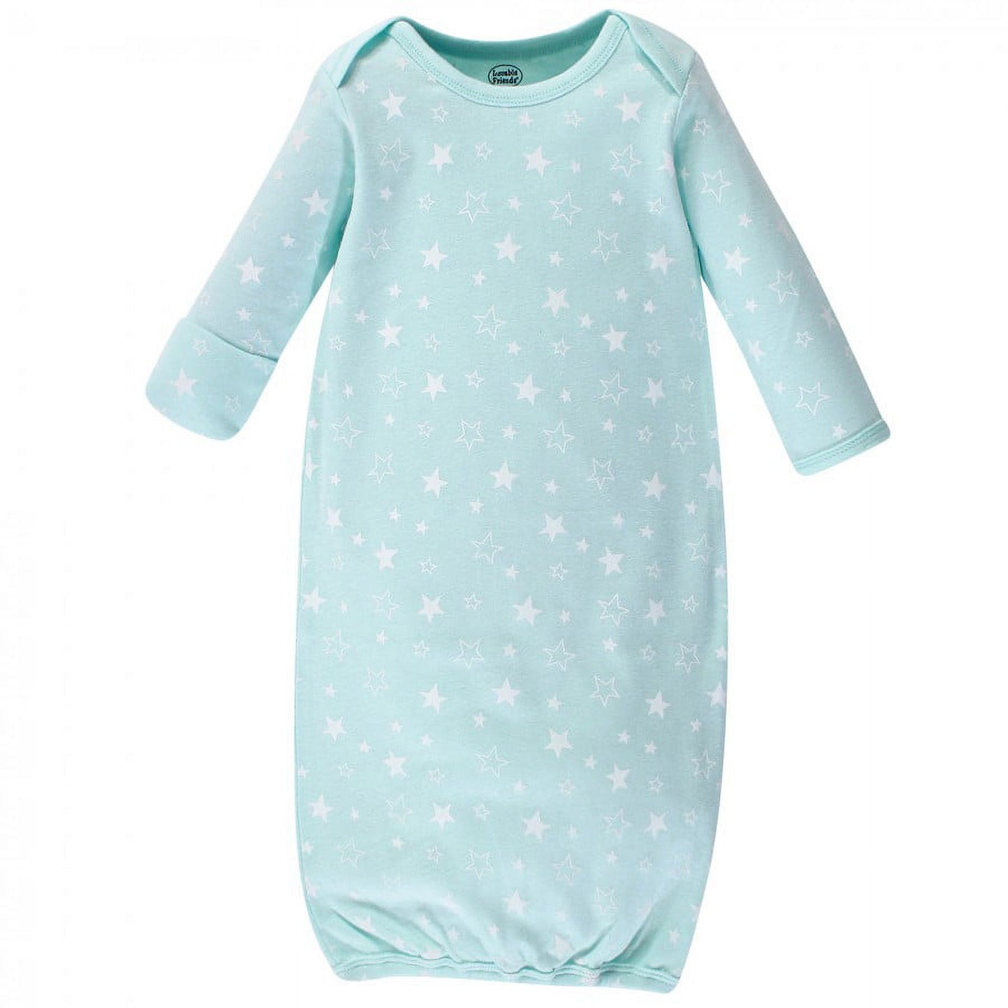Luvable Friends Cotton Gowns, Basic Elephant, Preemie-Newborn