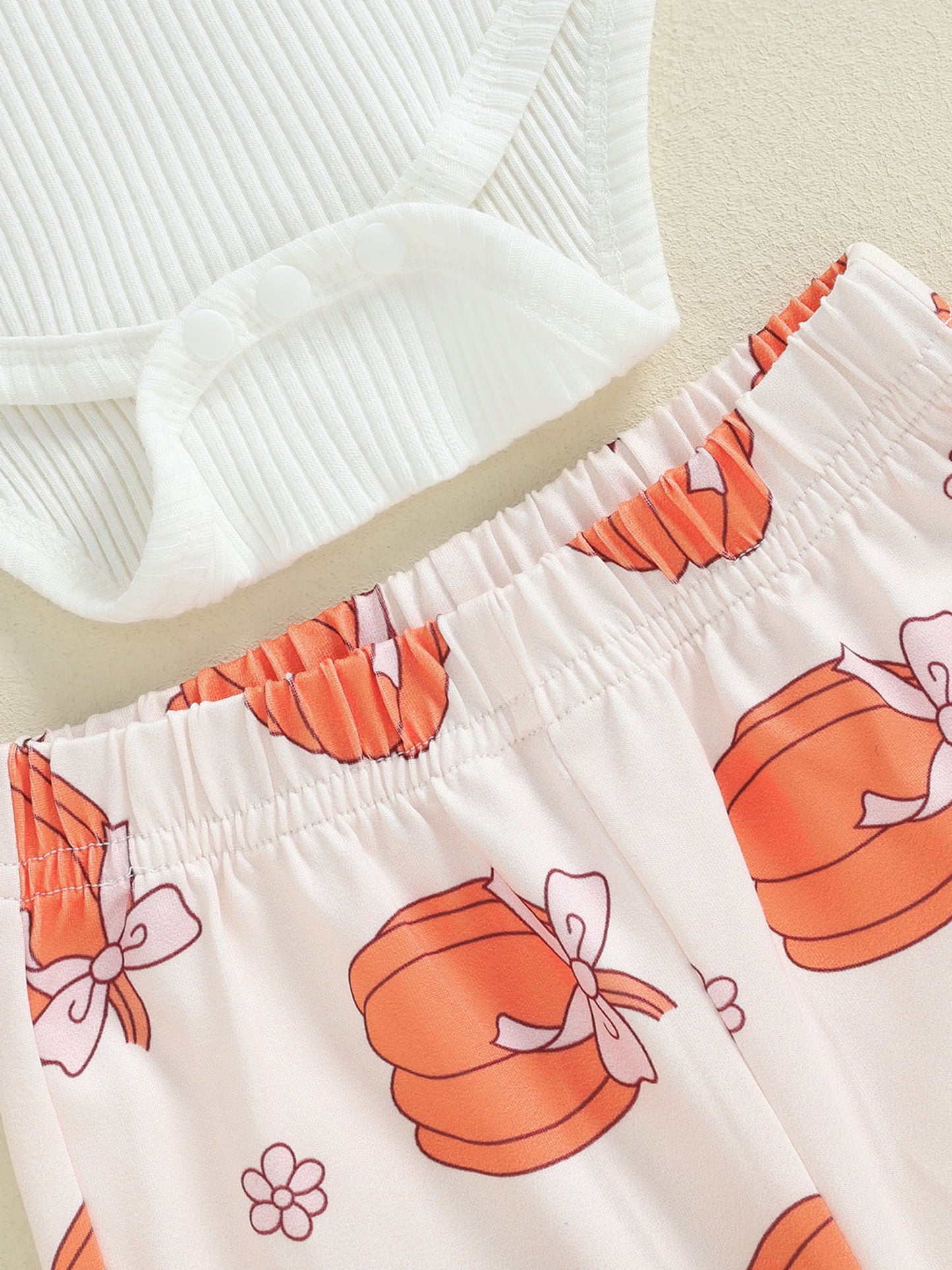 Baby Girl 3Pcs Set Halloween Outfits Long Sleeve Romper Pants and Headband Set Cute Holiday Clothes