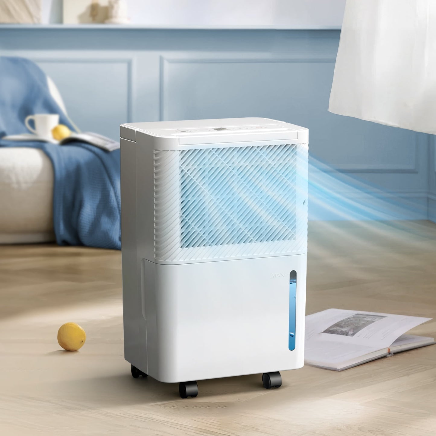 KISSAIR 8 Pint (DOE) Dehumidifier, Max 1000 Sq.ft Coverage Area with Auto Defrost & Drain, 24H Timer, 0.55 gal Water Tank for Basement/Bathroom/Home