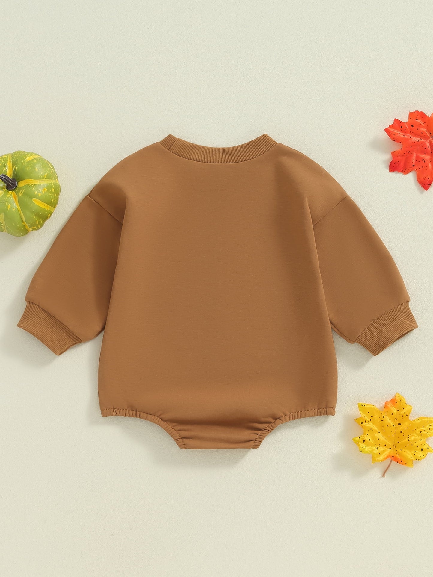 Newborn Baby Girls Boys Halloween Romper Long Sleeve Pumpkin Embroidery Casual Playsuit Fall Sweatshirt