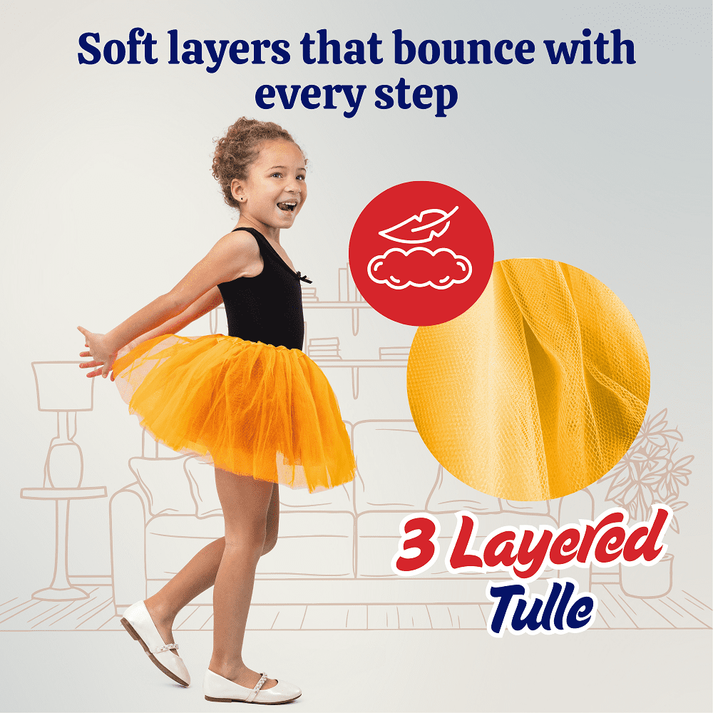Dress Up America 15” Tutu Skirt Tulle Dress Ballerina Costume for Girls, 5-Pack