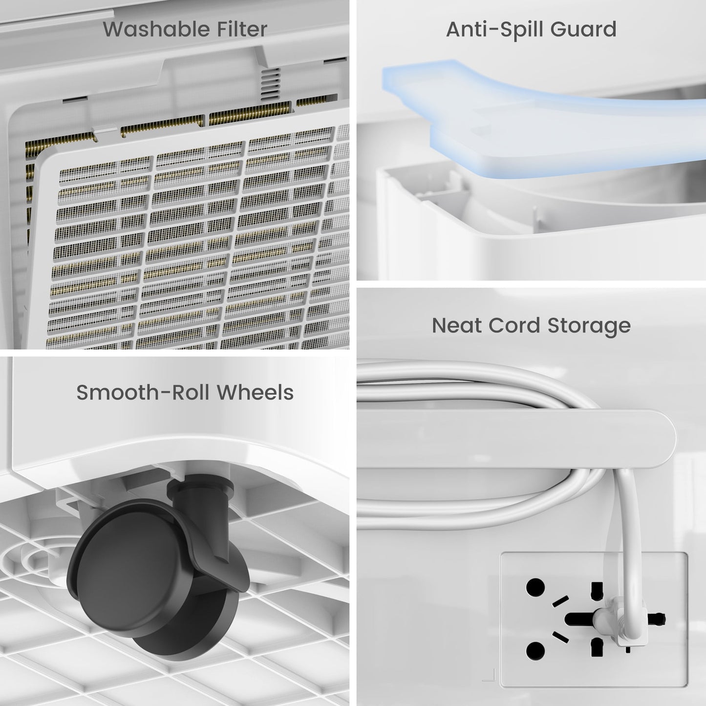 Sitvon 10 Pint Energy Star Dehumidifier for Room, Basement, 2,000 Sq. Ft, Quiet, Humidity Control, Timer, Drain Hose