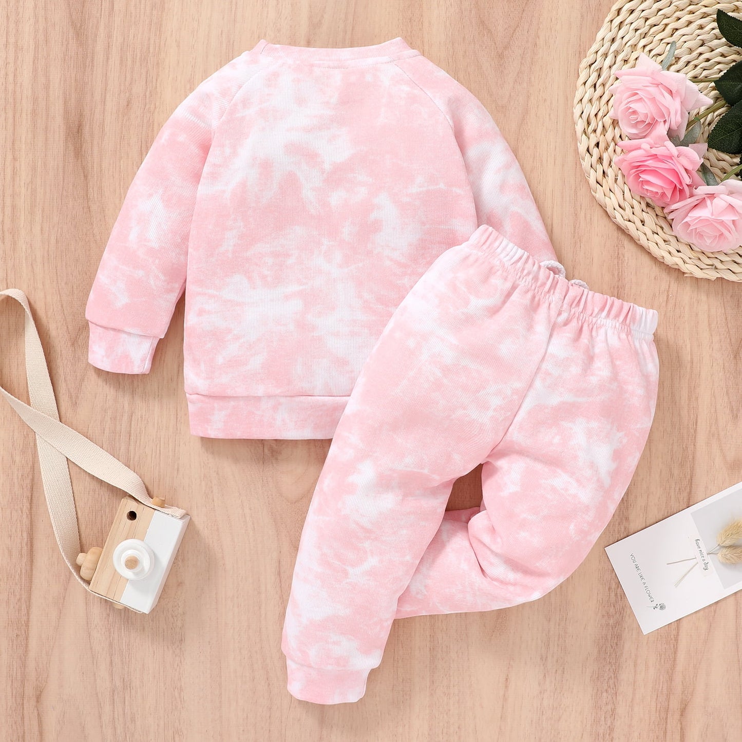 Younger Tree Toddler Baby Girl Sweatshirt Set Kid Fall Long Sleeve Tie Dye Clothes Outfits,Size 12 Months-5T