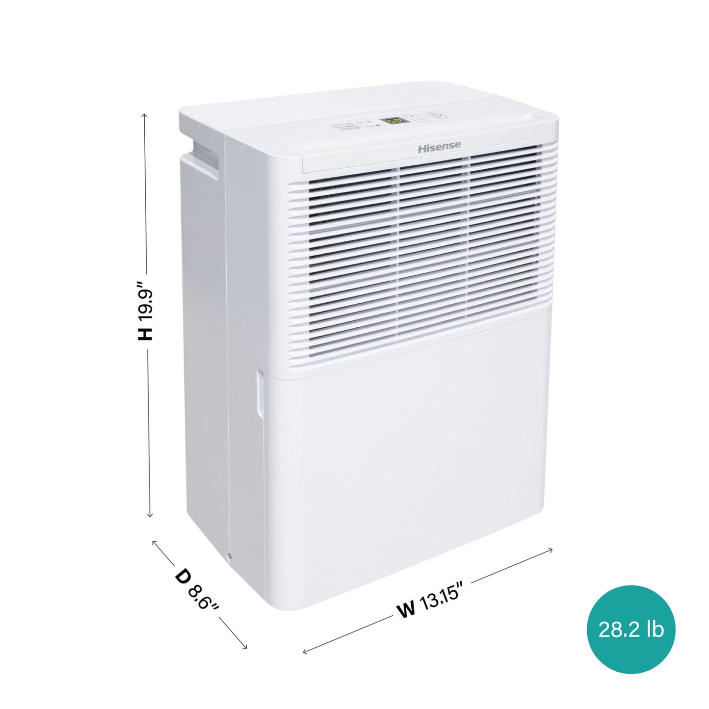 Hisense 25 pt 1500 sq ft Dehumidifier - Energy Efficient, Automatic Shut Off, Adjustable Humistat