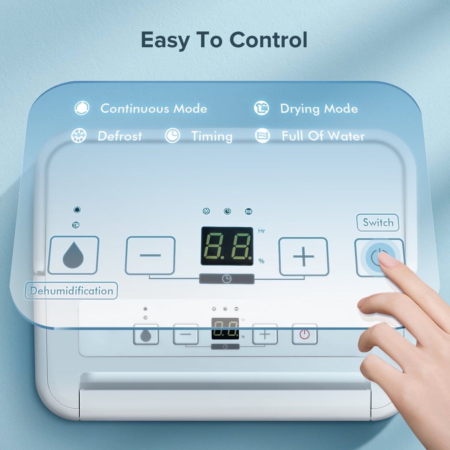 KISSAIR 8 Pints Portable Dehumidifiers, Max 1000 Sq. ft Coverage Area, Auto Shut off, 24H Timer, 2.1L Water Tank, Drain Hose, Dehumidifier for Room/Bathroom/Basement