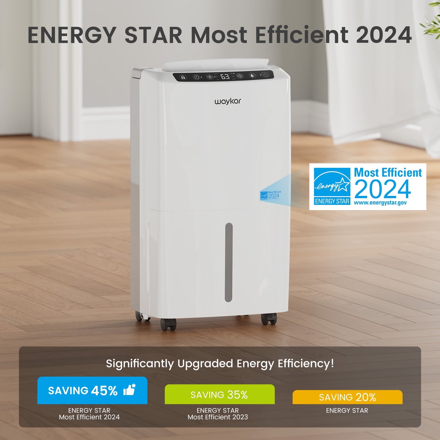 Sitvon 10 Pint Energy Star Dehumidifier for Room, Basement, 2,000 Sq. Ft, Quiet, Humidity Control, Timer, Drain Hose
