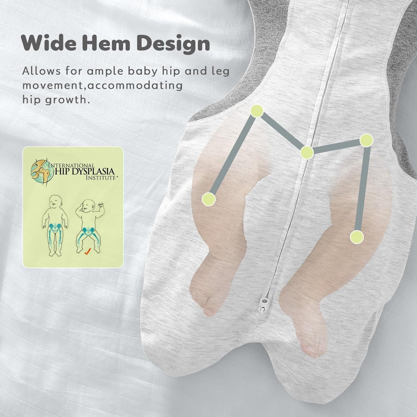 KIDIRA Swaddle for Newborns, Baby Swaddles 0-3 Months 5-13lb, Promotes Healthy Hip Development, 2-Way Zipper & Foot Buttons, 1Pack