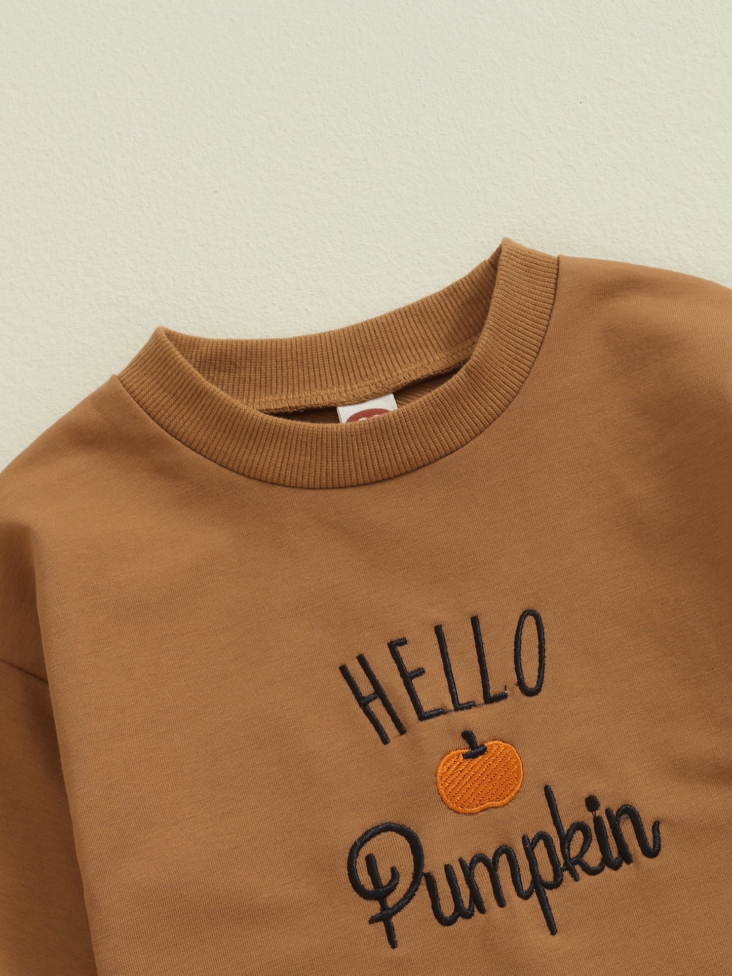 Newborn Baby Girls Boys Halloween Romper Long Sleeve Pumpkin Embroidery Casual Playsuit Fall Sweatshirt