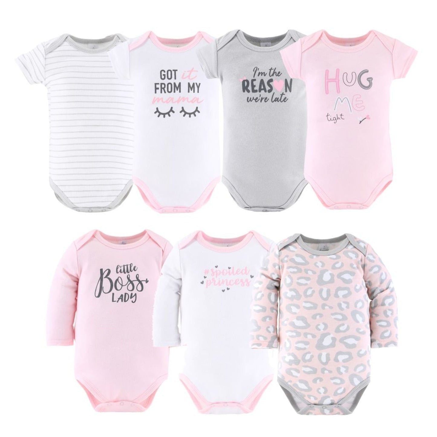 The Peanutshell Newborn Baby Layette Gift Set for Girls, Shower Gift Essentials, Pink Cheetah Print