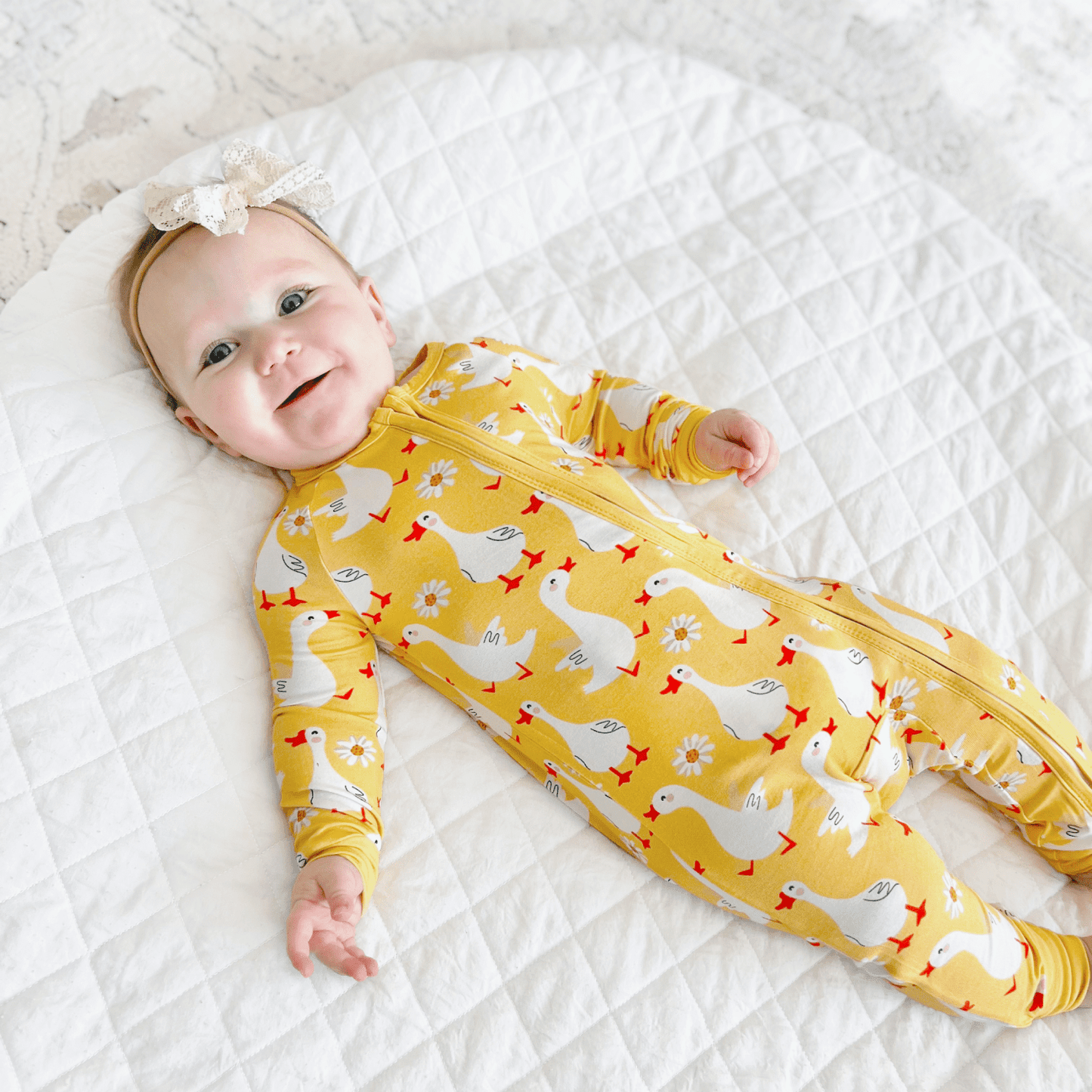 PatPat Bamboo Baby Pajamas Baby Boy Girl Pajamas Gift Snug Fit Long-Sleeved Zipper Baby Bodysuits for Newborn,0-3 Months