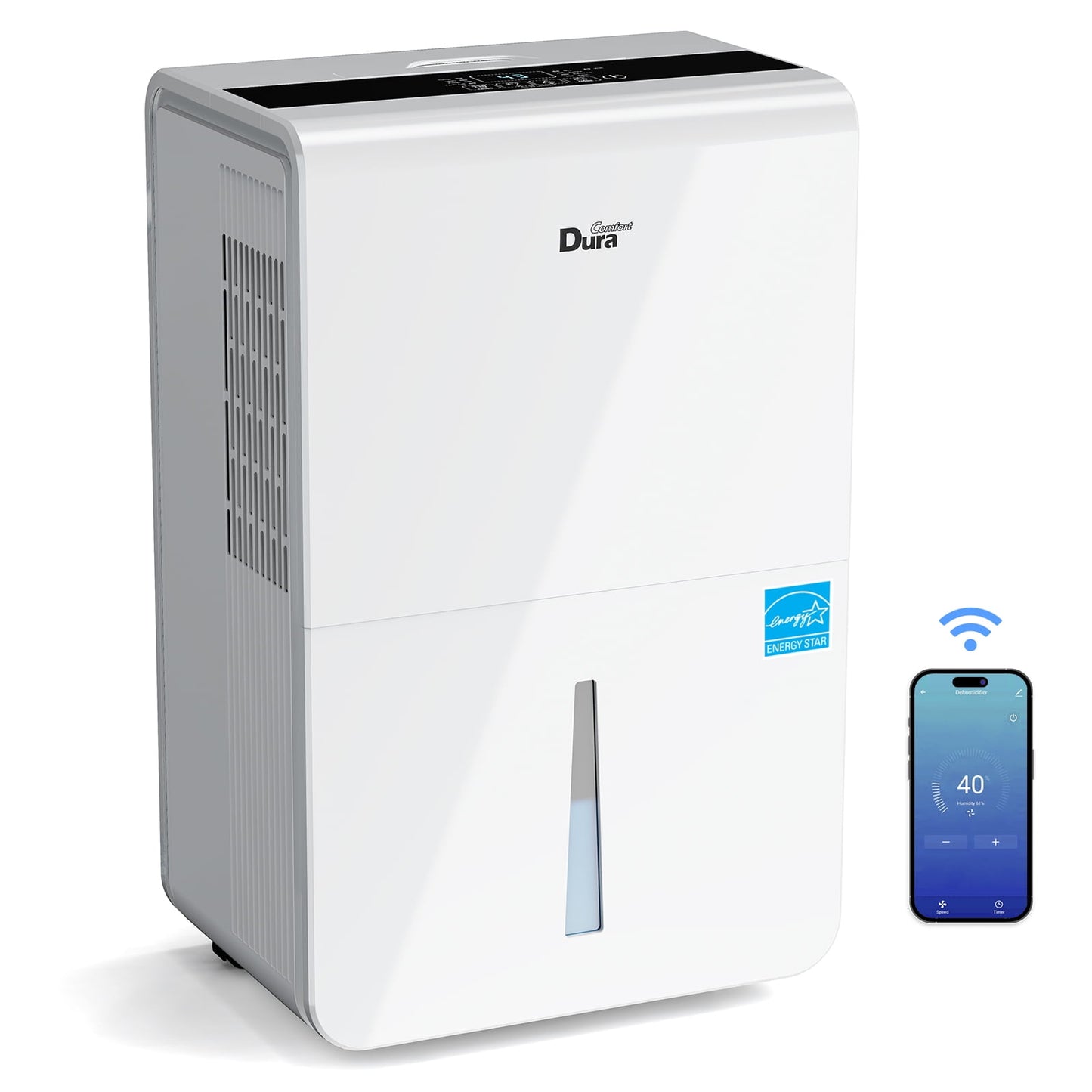 Restored DuraComfort Dehumidifier for Basement,Up to 3000 Sq.ft 35 Pint (50 Pint 2012 DOE) With WIFI,Refurbished