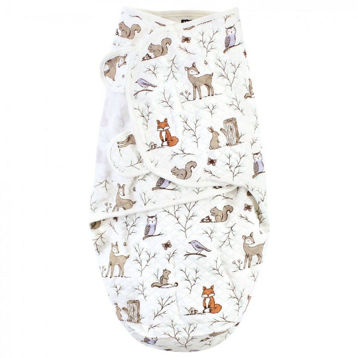 Hudson Baby Infant Girl Quilted Cotton Swaddle Wrap 3pk, Enchanted Forest, 0-3 Months