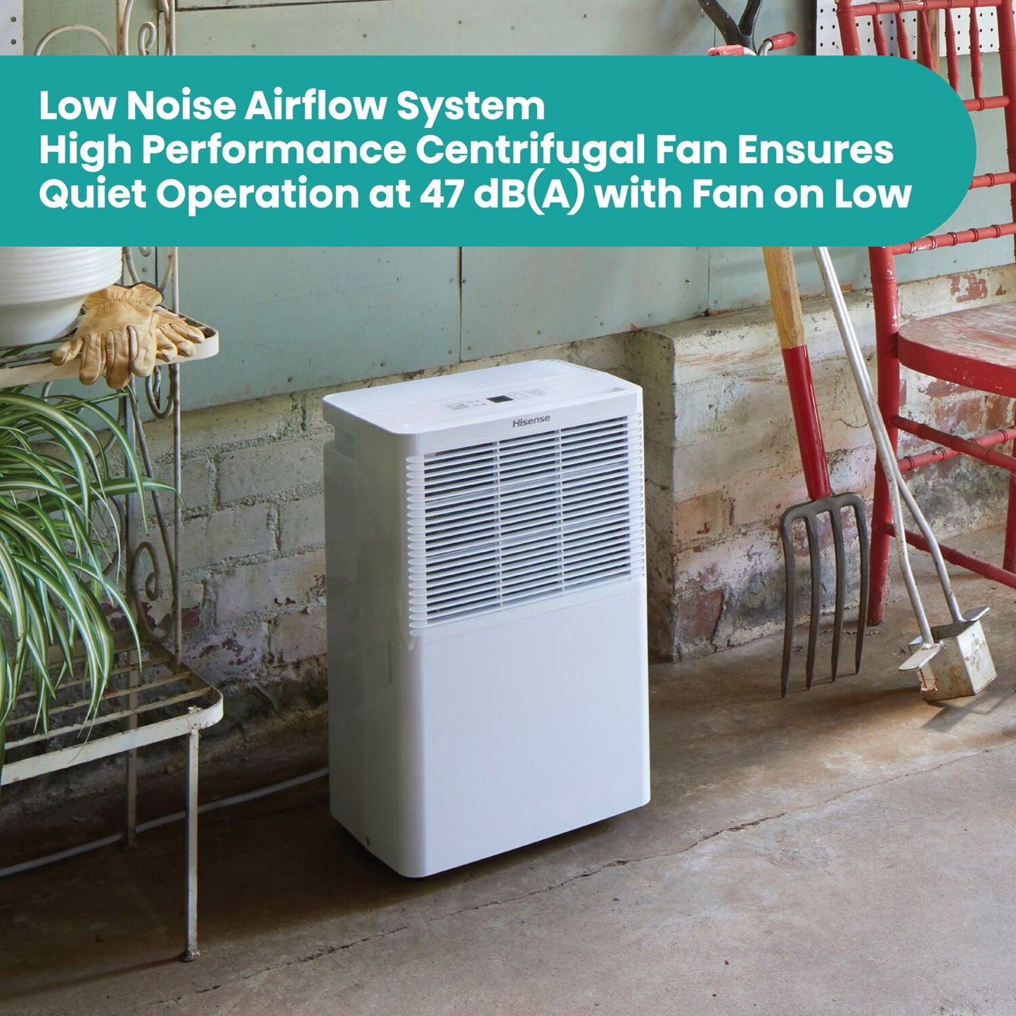 Hisense 25 pt 1500 sq ft Dehumidifier - Energy Efficient, Automatic Shut Off, Adjustable Humistat