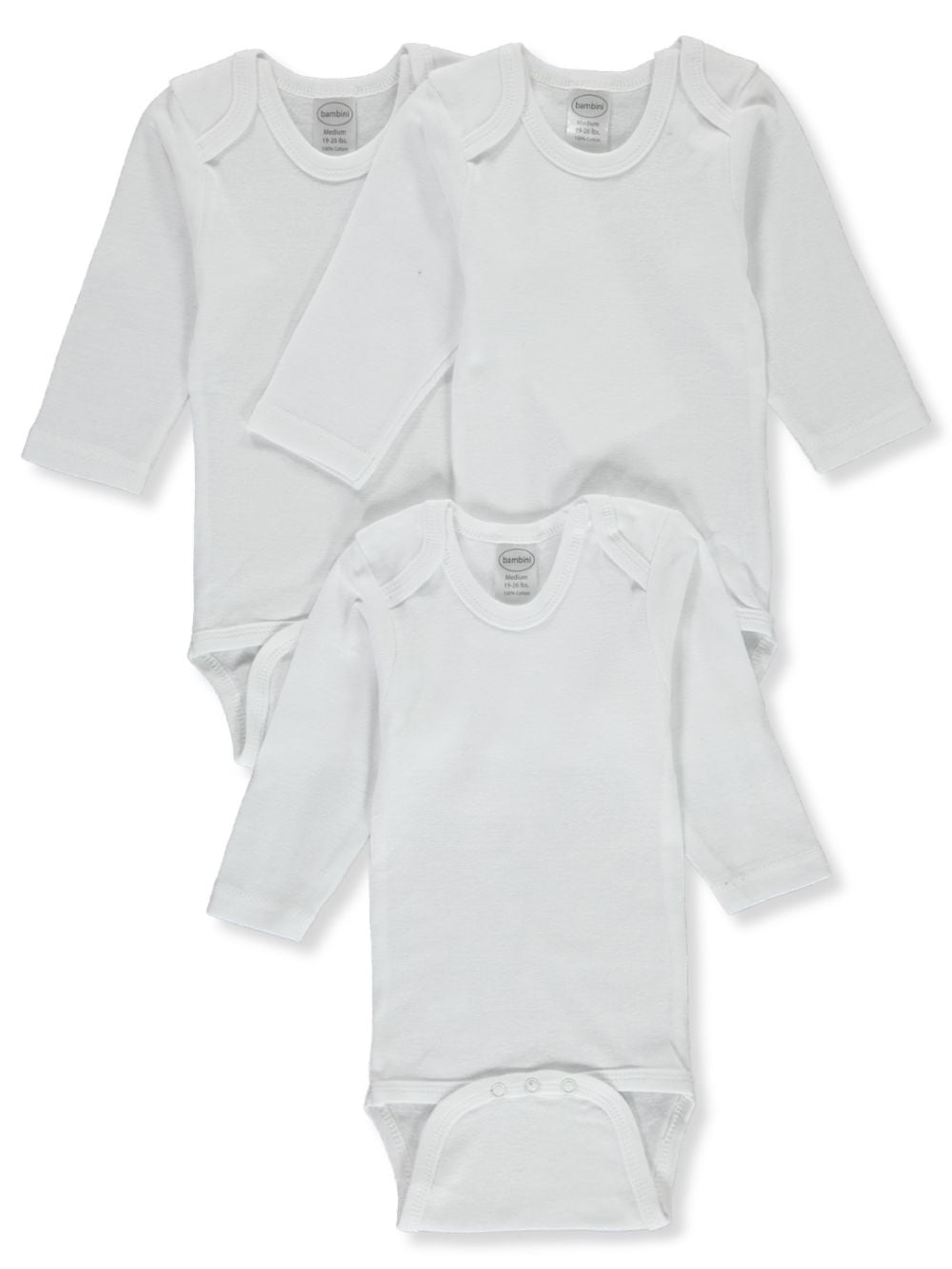 Newborn Long Sleeve White Onezie 3 Pack Color:white