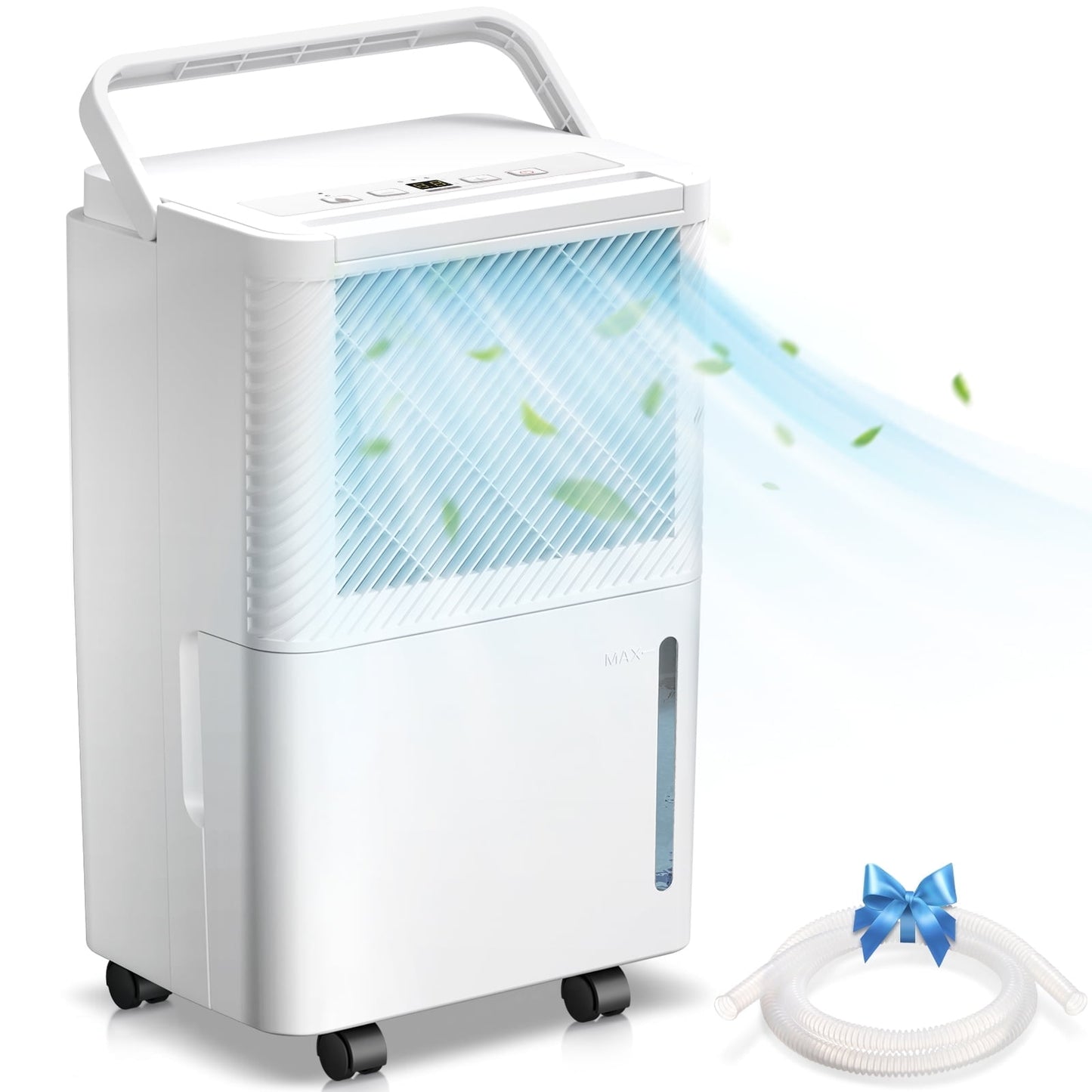 KISSAIR 8 Pints Portable Dehumidifiers, Max 1000 Sq. ft Coverage Area, Auto Shut off, 24H Timer, 2.1L Water Tank, Drain Hose, Dehumidifier for Room/Bathroom/Basement