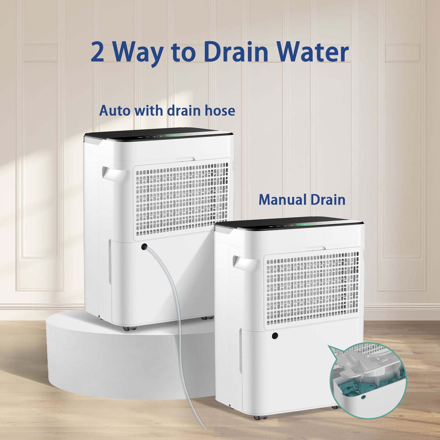 HUMSURE Dehumidifier (DOE Rating 19 pints/day) Pint 70 Pints Max for 4500 Sq. ft. for Basements Large Room Home Bathroom Dehumidifier with Drain Hose Intelligent Humidity Control