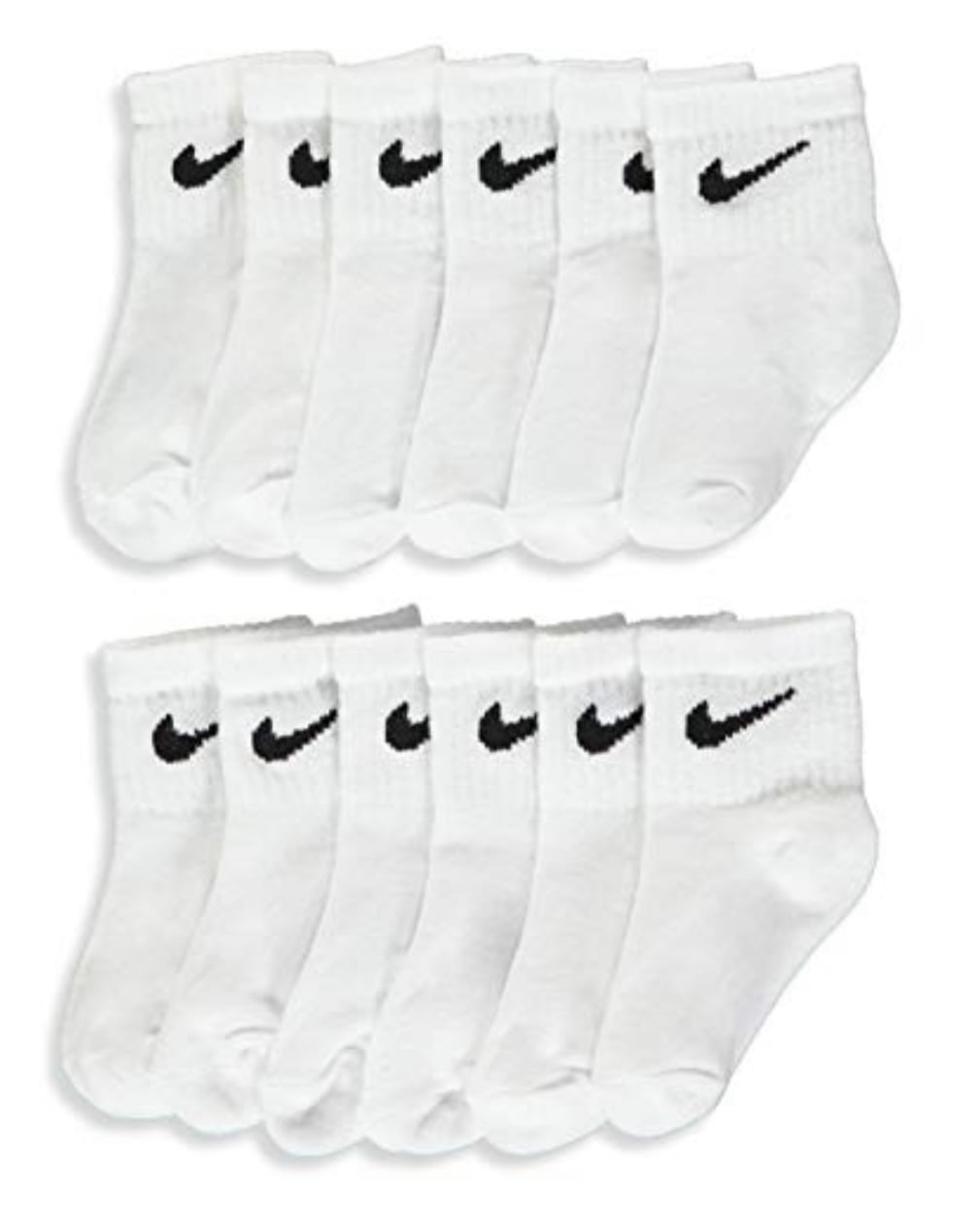 Nike Kids Logo Socks (Infant/toddler) White 12-24 Months (2-3Infant)