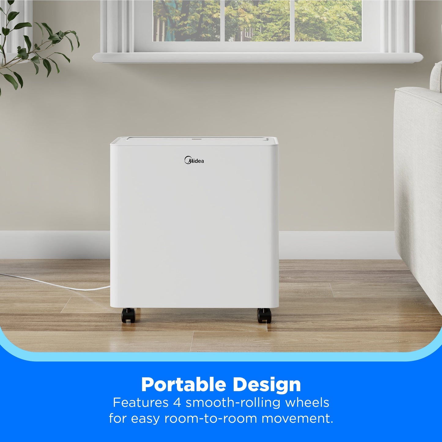 Midea 22 Pt. Smart Dehumidifier, App & Voice Control, Covers 1,500 Sq. ft. NEW MAD22S1AWWT