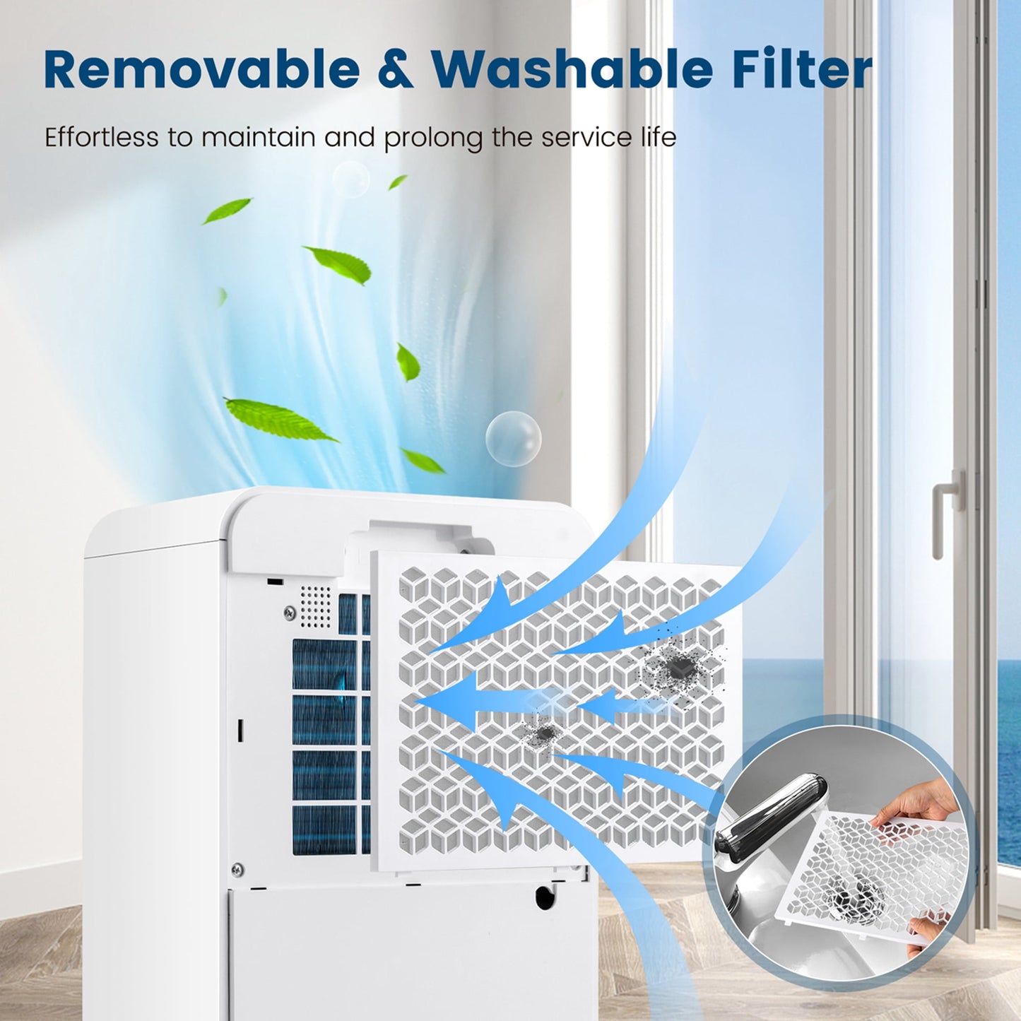 Costway 32 pt 2500 sq ft Dehumidifier in Yellow - Portable