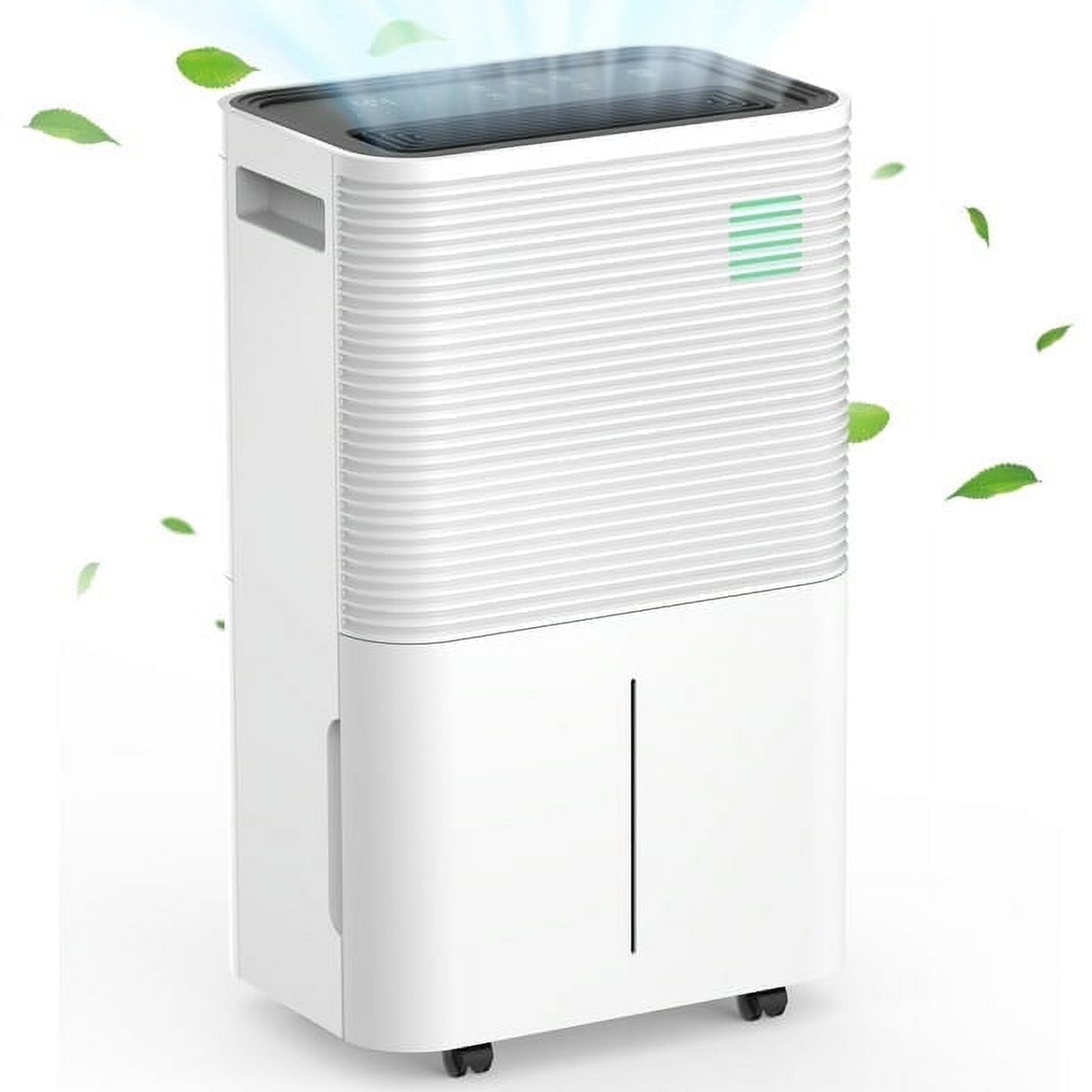 KISSAIR 8 Pints(DOE) Dehumidifier, Max 1000 Sq. Ft Coverage Area with 0.55 gal Water Tank, 24H Timer, Auto Defrost & Drain, Portable Dehumidifier, Basement, Bathroom, Laundry Room