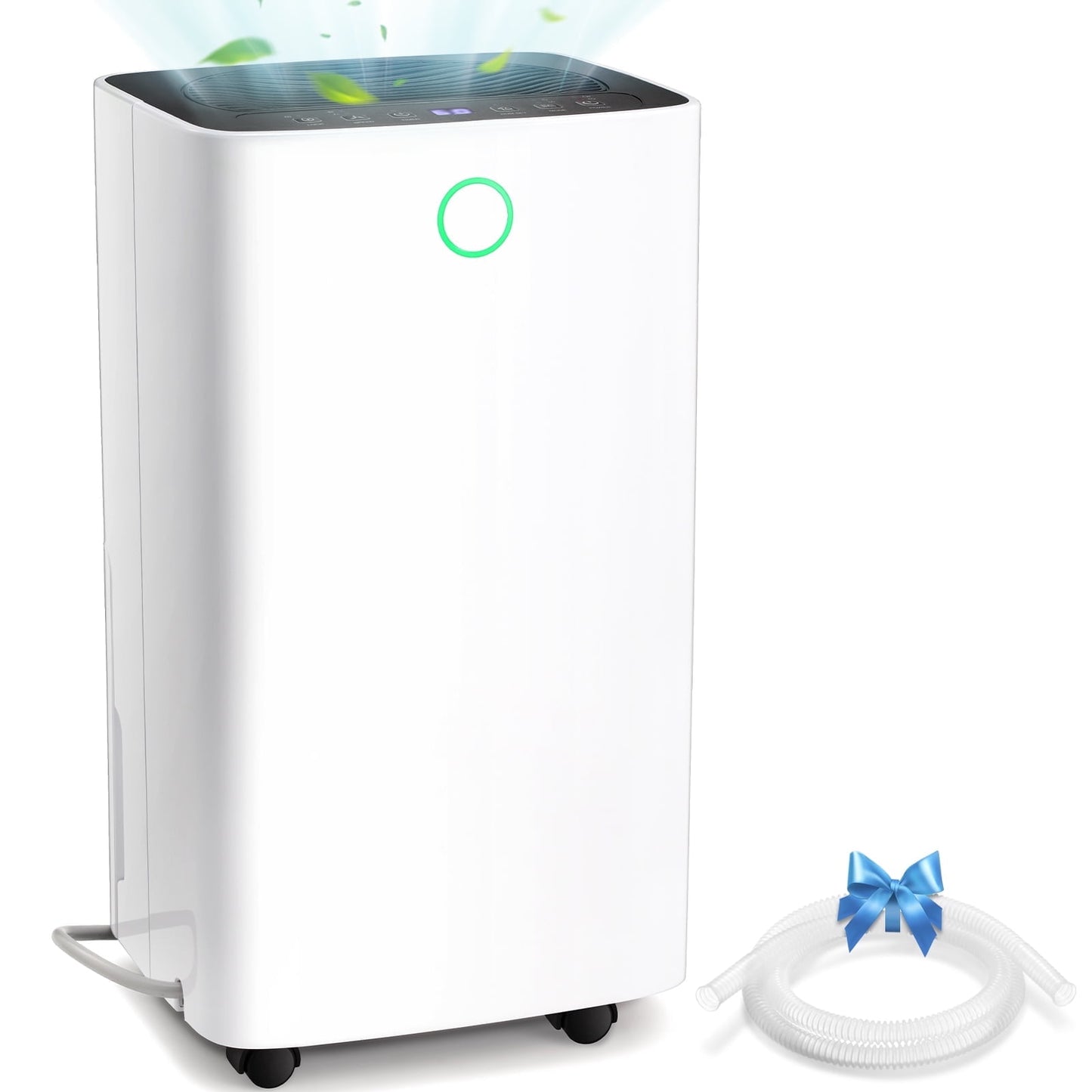 KISSAIR 8 Pints(DOE) Dehumidifier, Max 1000 Sq. Ft Coverage Area with 0.55 gal Water Tank, 24H Timer, Auto Defrost & Drain, Portable Dehumidifier, Basement, Bathroom, Laundry Room