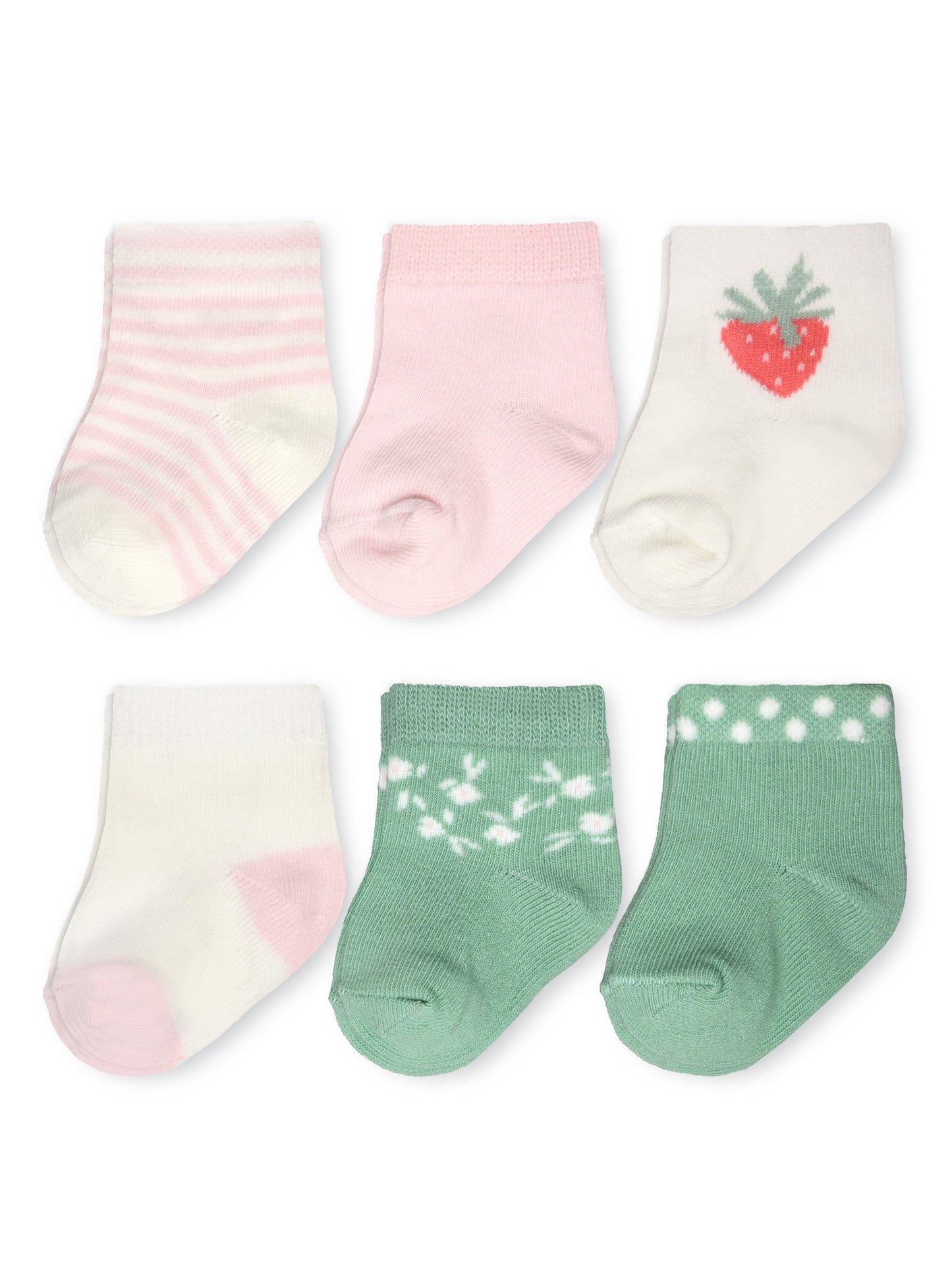 Carter's Child of Mine, Newborn Girl Berry Socks, 6 Pack, Newborn