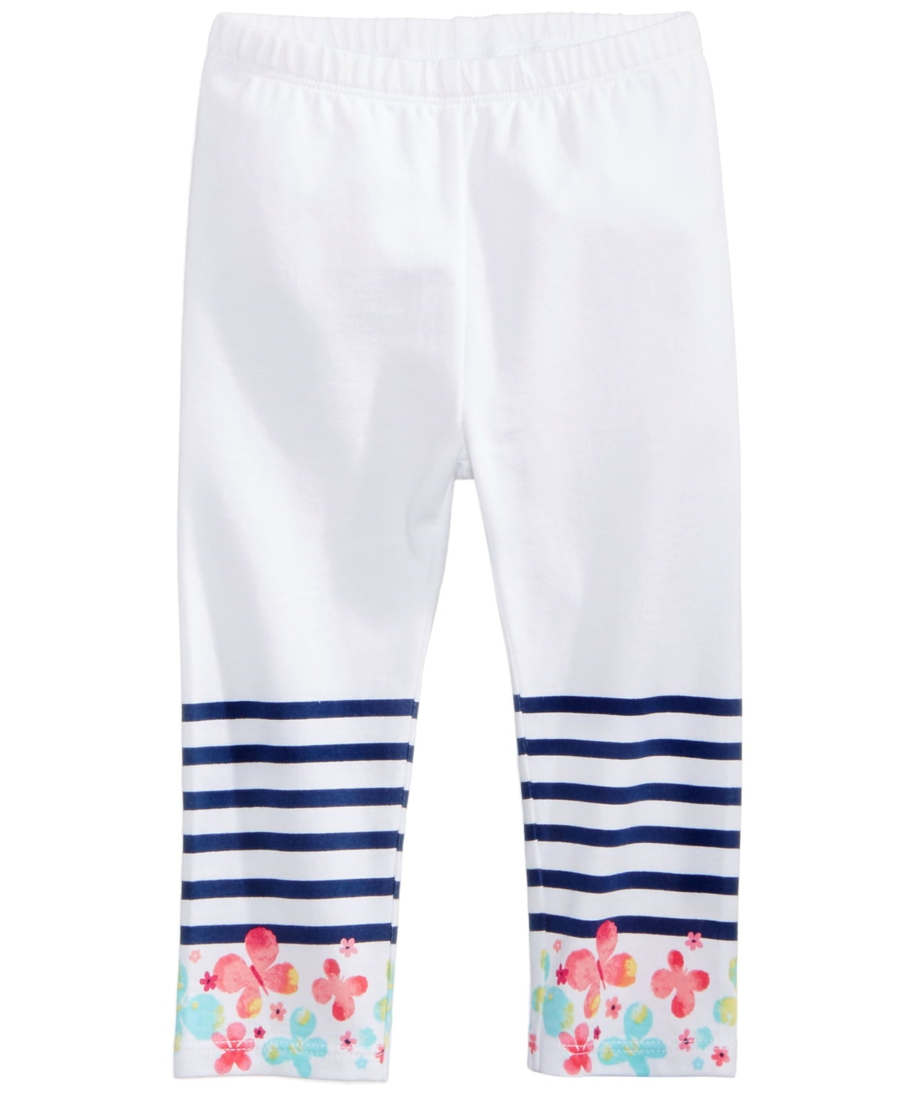 First Impressions Butterfly-Border Leggings, Baby Girls (White, 12 months)