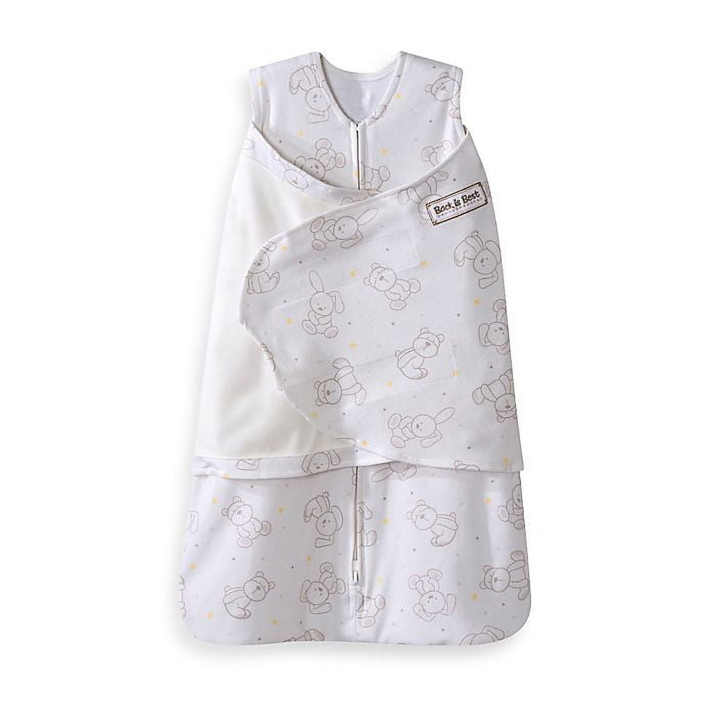 HALO SleepSack Newborn Floppy Friends Multi-Way Adjustable Cotton Swaddle in Cream