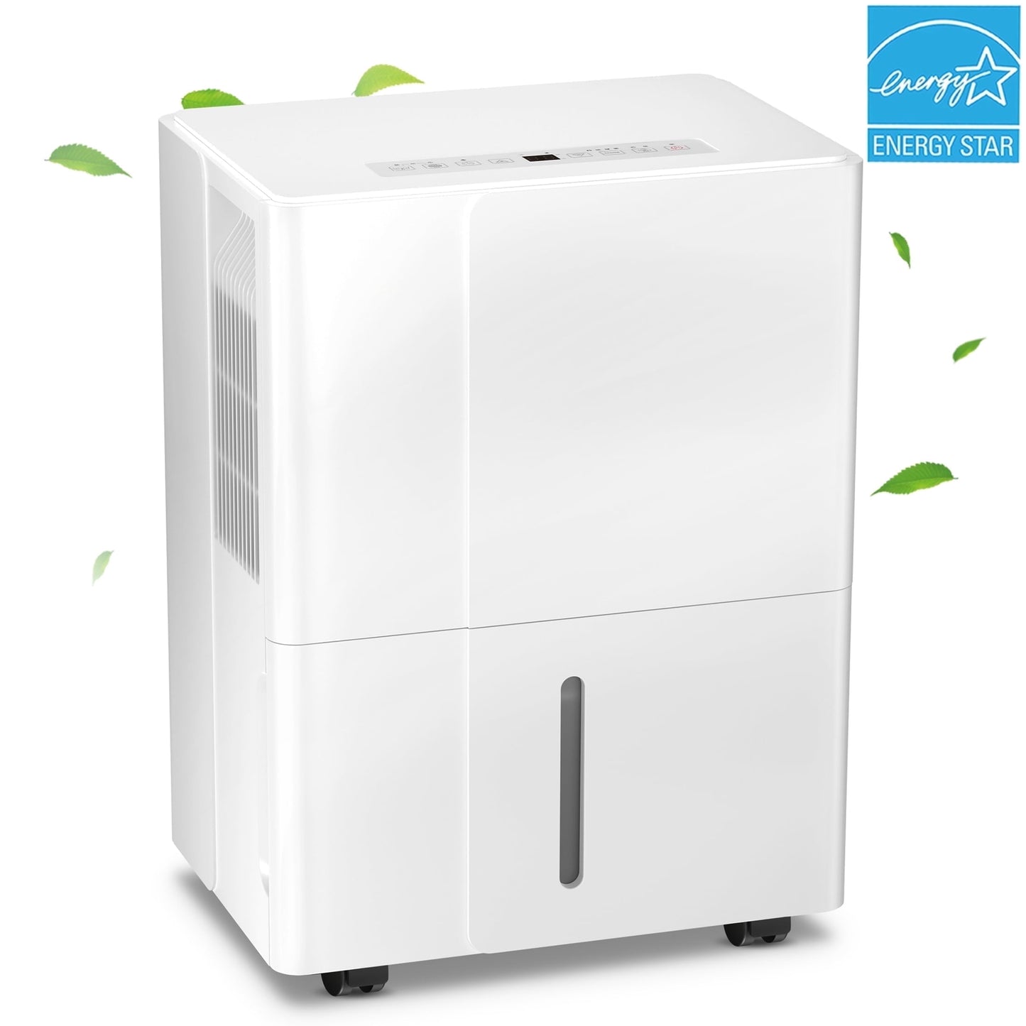 KISSAIR 8 Pints Portable Dehumidifiers, Max 1000 Sq. ft Coverage Area, Auto Shut off, 24H Timer, 2.1L Water Tank, Drain Hose, Dehumidifier for Room/Bathroom/Basement