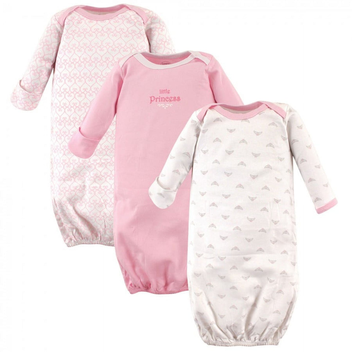 Luvable Friends Infant Girl Gowns, Tiara, Preemie/Newborn, 3-Piece