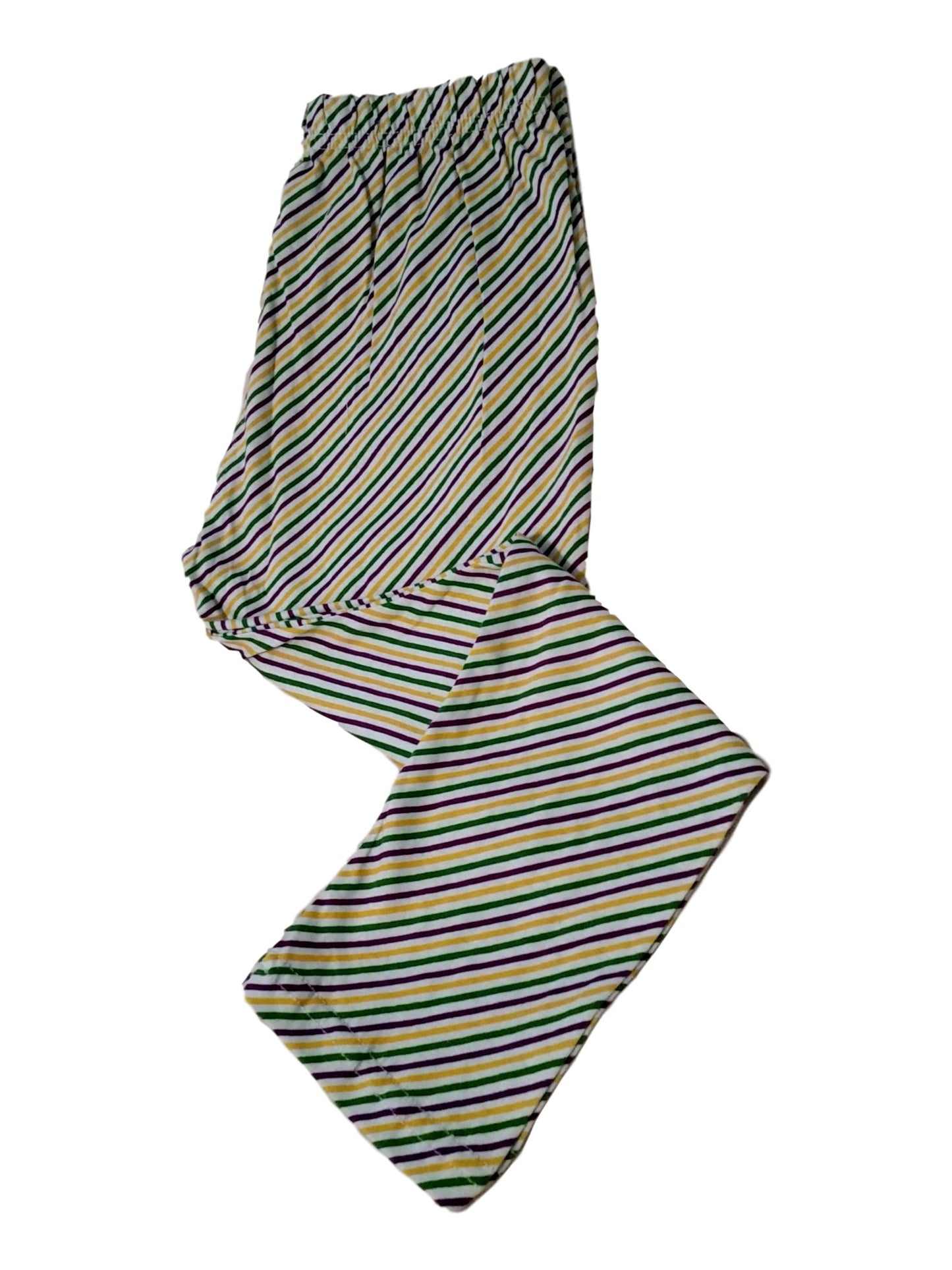 Mardi Gras Leggings 18 - 24 Mth Striped Purple Green Yellow White Soft Knit