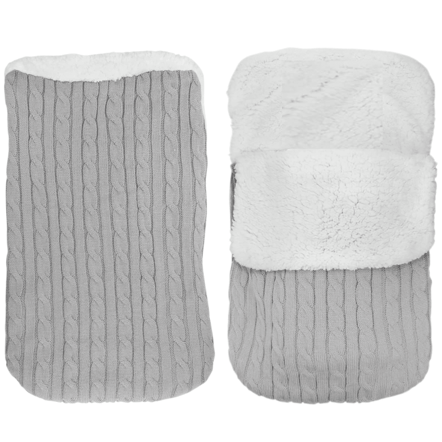 Mygeromon Newborn Swaddle Winter 0-3-6 Month Baby Wrap Blanket Warm Knit Sleeping Bag Fleece for Baby Boys Girls (Grey)