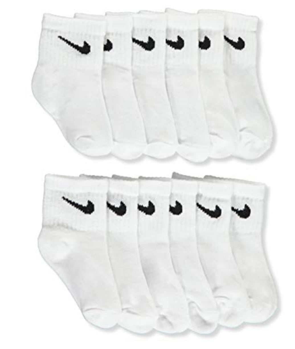 Nike Kids Logo Socks (Infant/toddler) White 12-24 Months (2-3Infant)