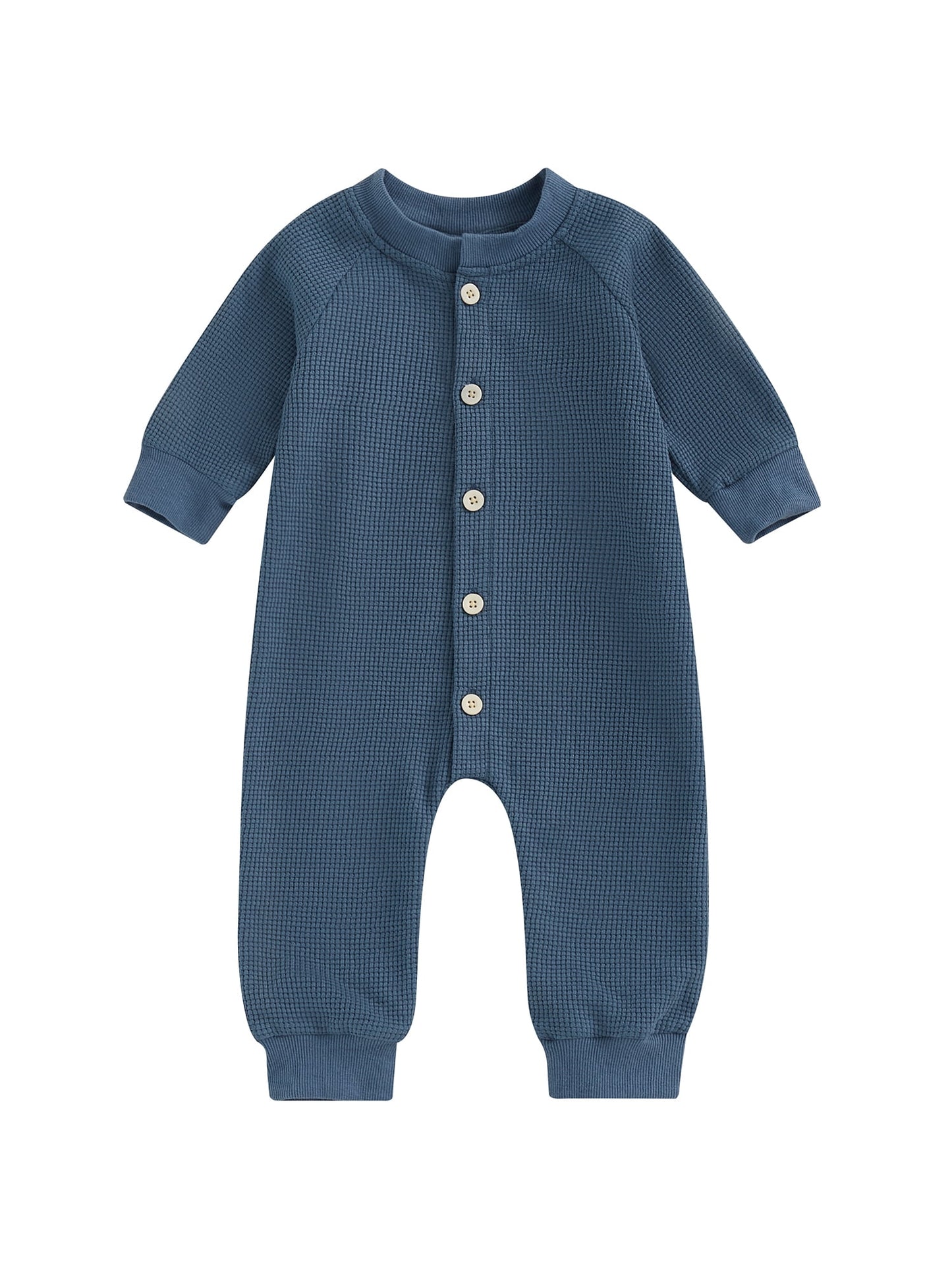 Nygoyerh Baby Boys Girls Jumpsuits Long Sleeve Crewneck Loose Waffle Rompers Newborn Pajamas Infant Clothing 0M 3M 6M 9M 12M 18M