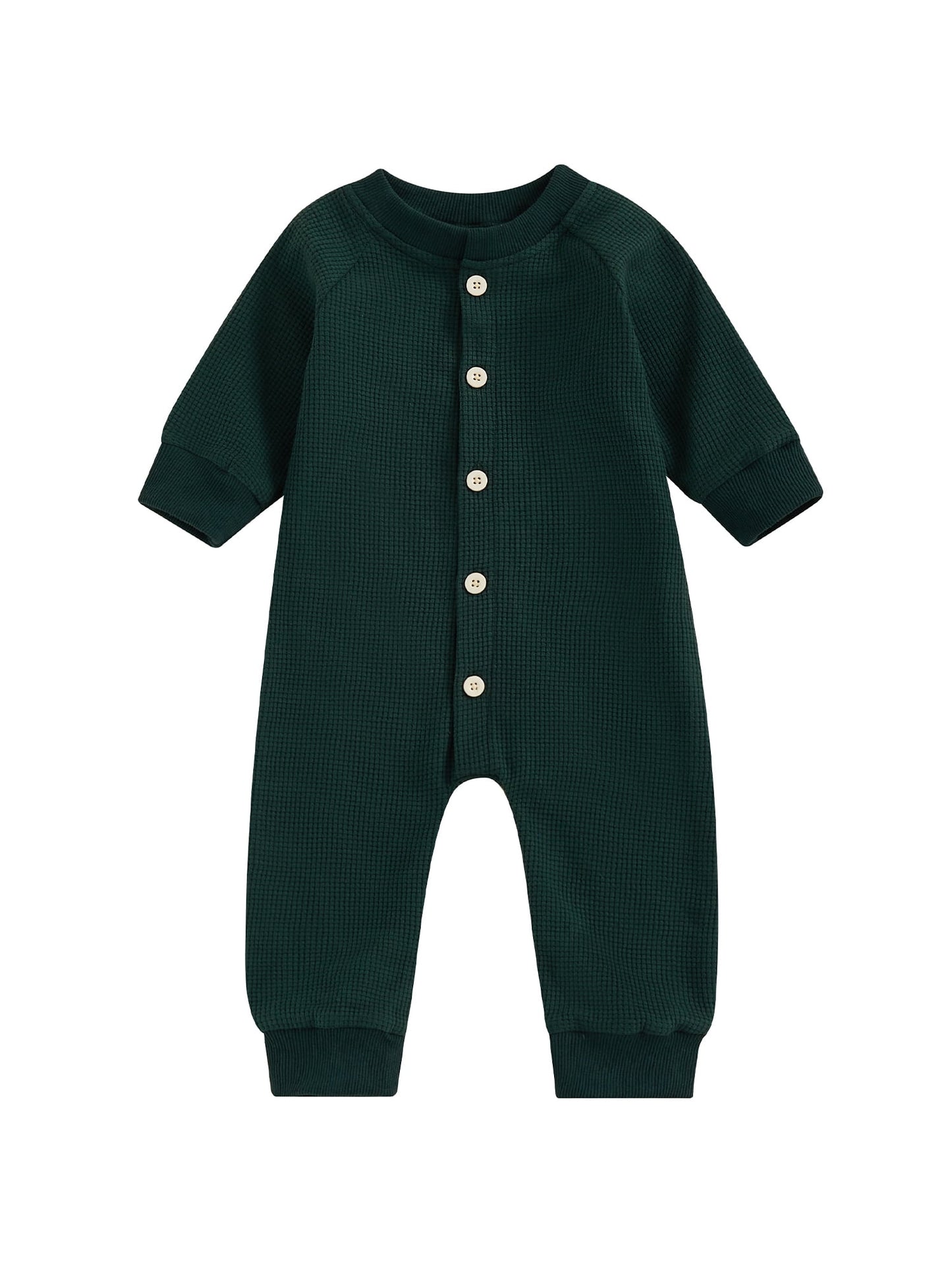 Nygoyerh Baby Boys Girls Jumpsuits Long Sleeve Crewneck Loose Waffle Rompers Newborn Pajamas Infant Clothing 0M 3M 6M 9M 12M 18M
