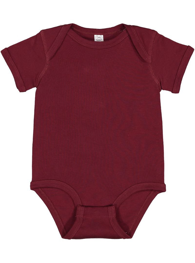 RABBIT SKINS Baby Bodysuit Girl & Boy | Newborn 0-3 Months to 24 Month Toddler, Snap Easy Closure (4400) Maroon, 18M