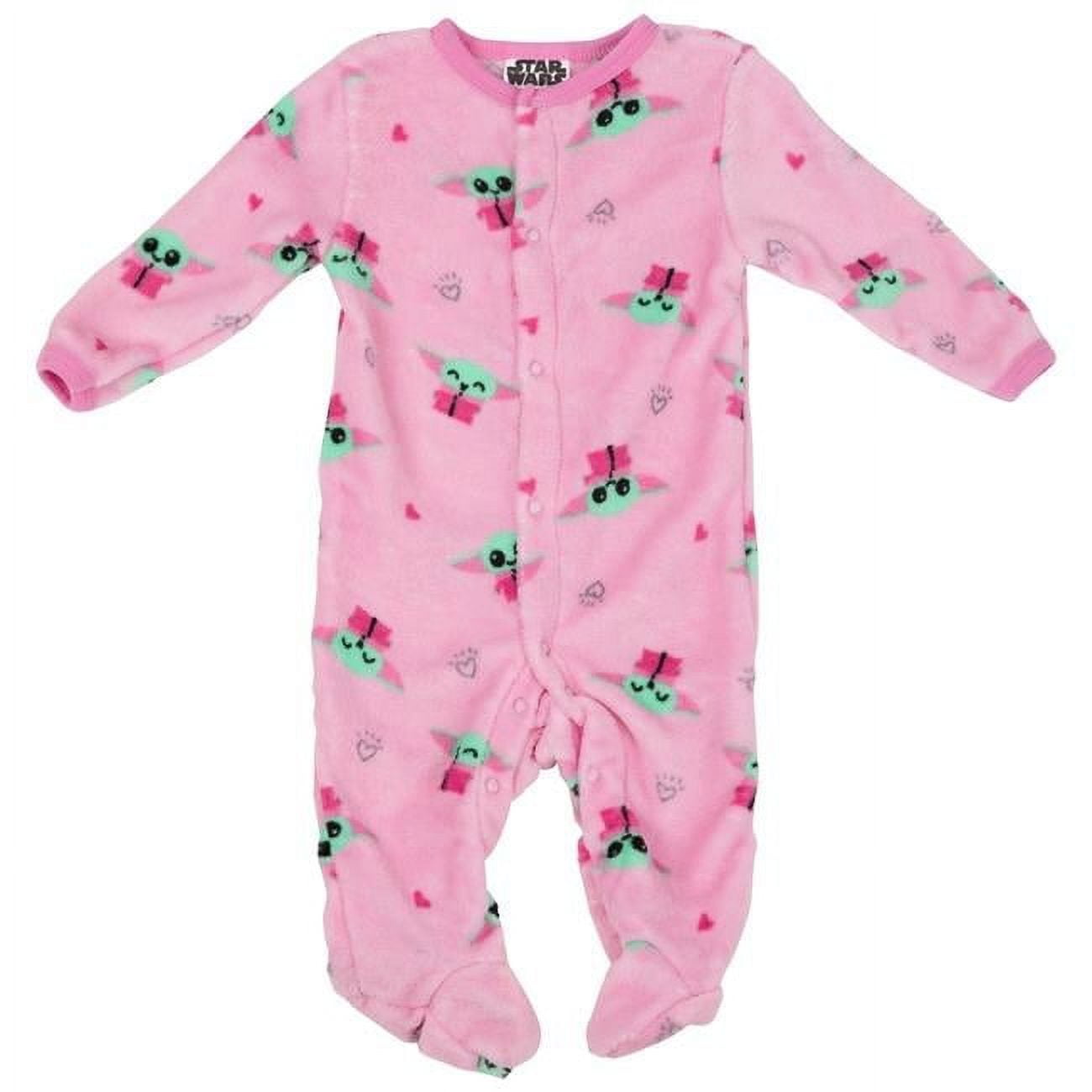 The Mandalorian Chibi Grogu Infant Footie Pajamas, Pink - 6-9 Months