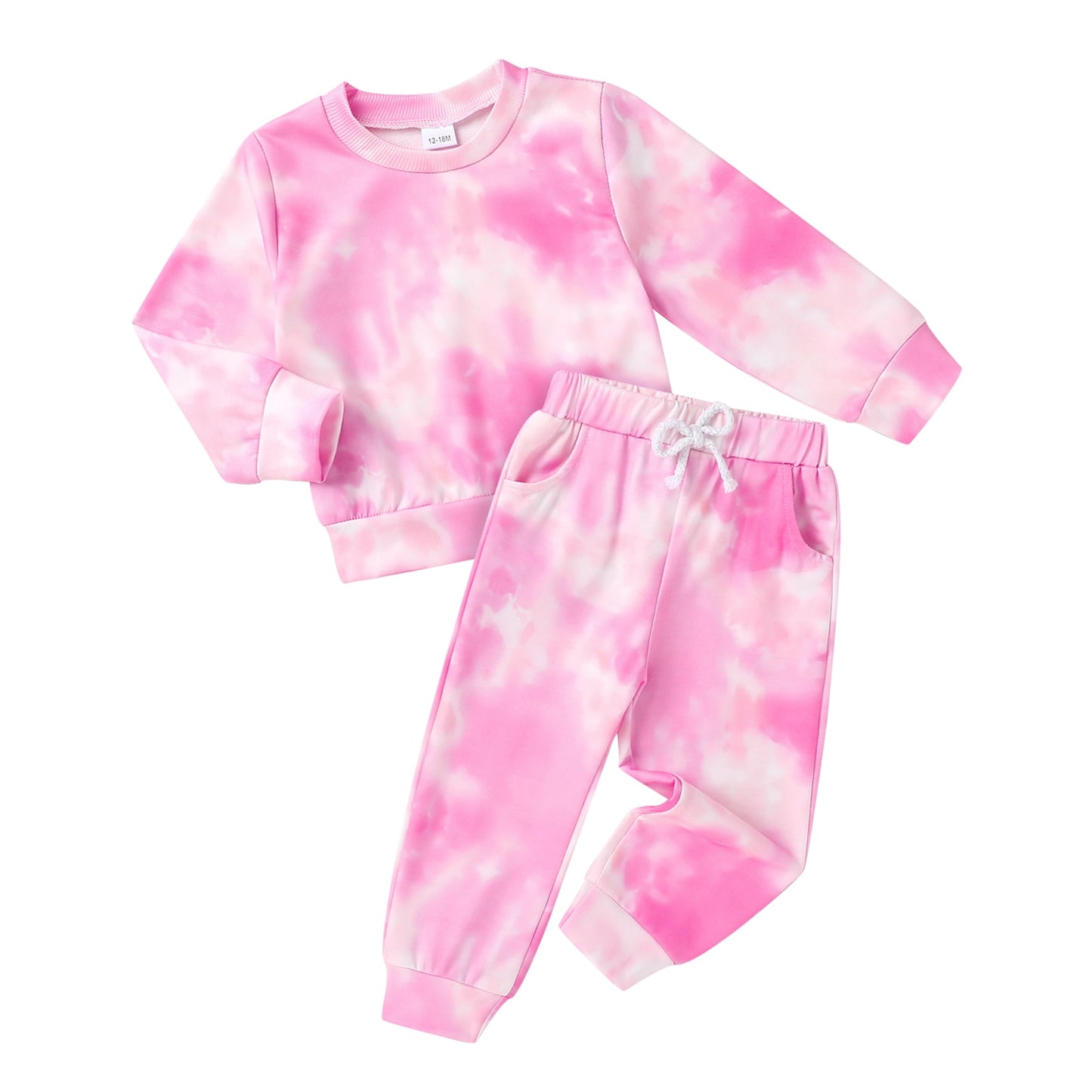 Younger Tree Toddler Baby Girl Sweatshirt Set Kid Fall Long Sleeve Tie Dye Clothes Outfits,Size 12 Months-5T