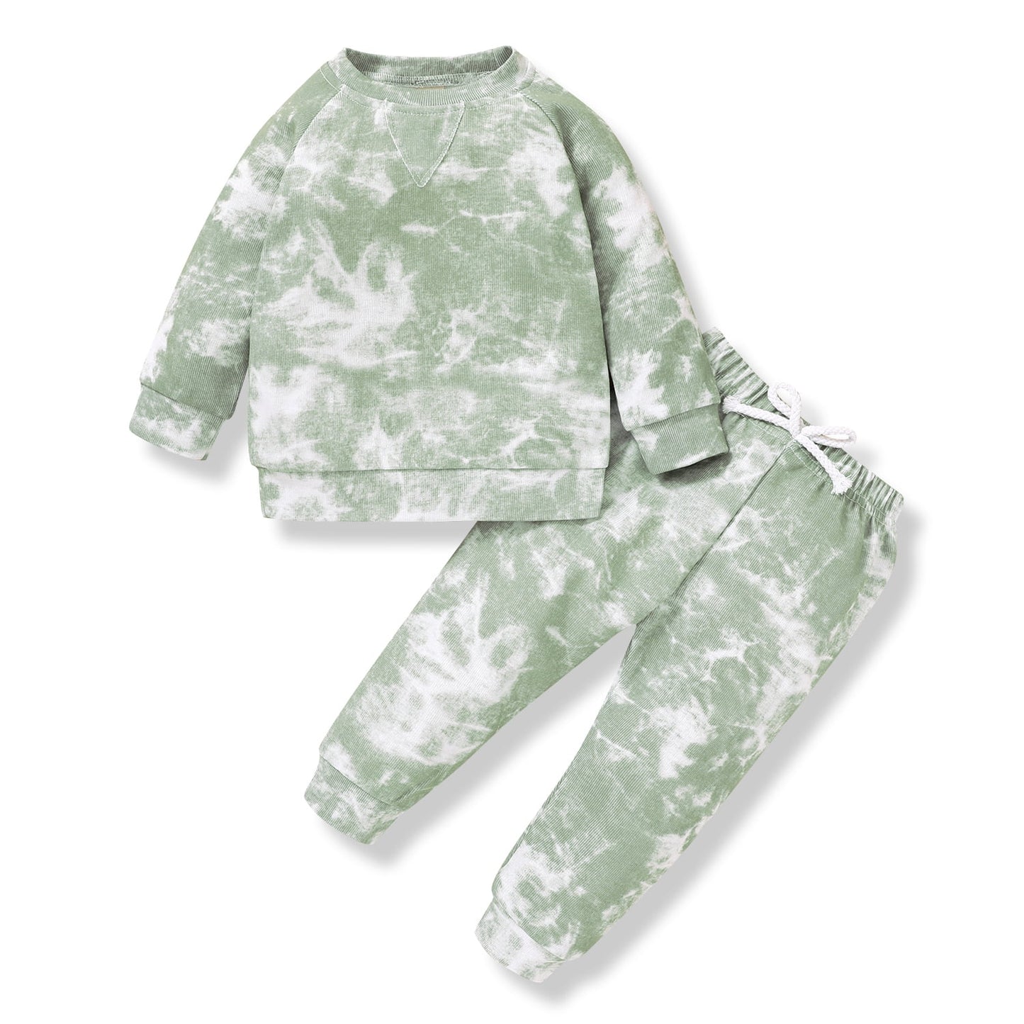 Younger Tree Toddler Baby Girl Sweatshirt Set Kid Fall Long Sleeve Tie Dye Clothes Outfits,Size 12 Months-5T