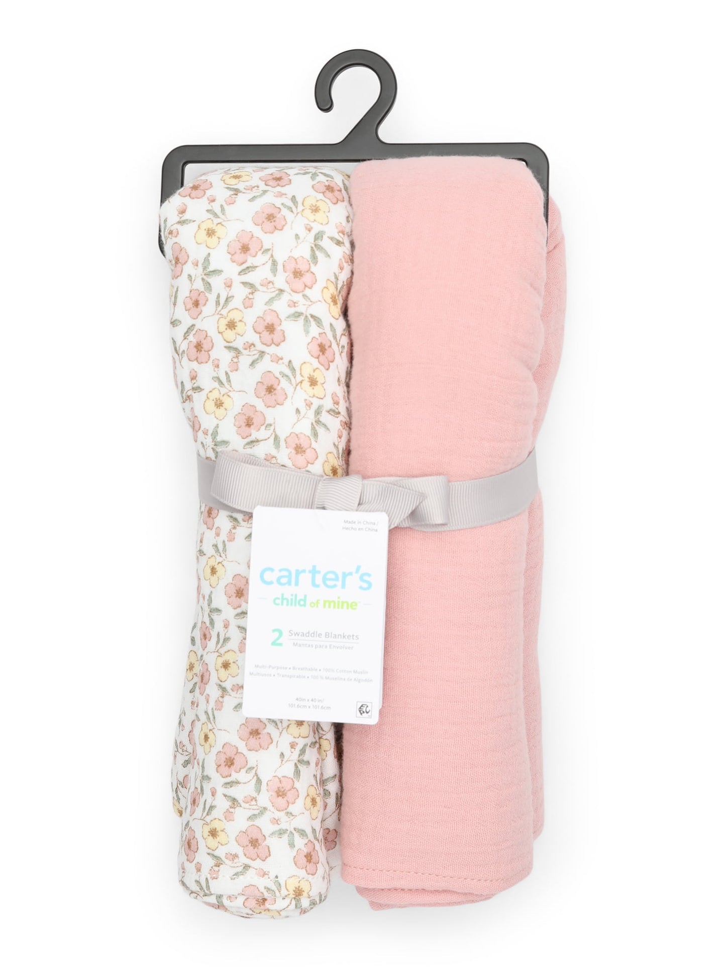 Carter's Child of Mine Infant Swaddle Blanket, 2-Pack, One Size